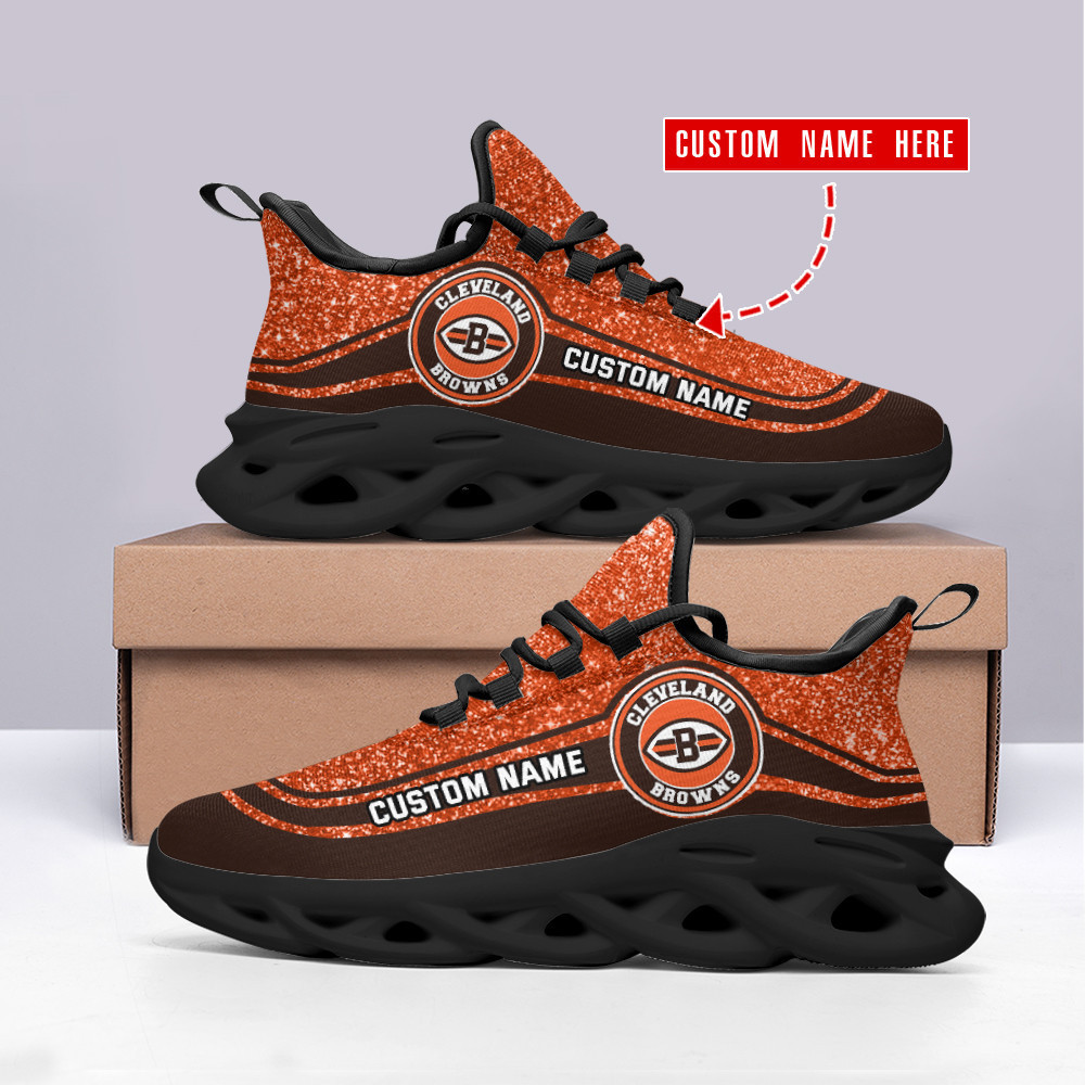 JWFancy Cleveland Browns NFL Max Soul Shoes Sneakers For Men And Women