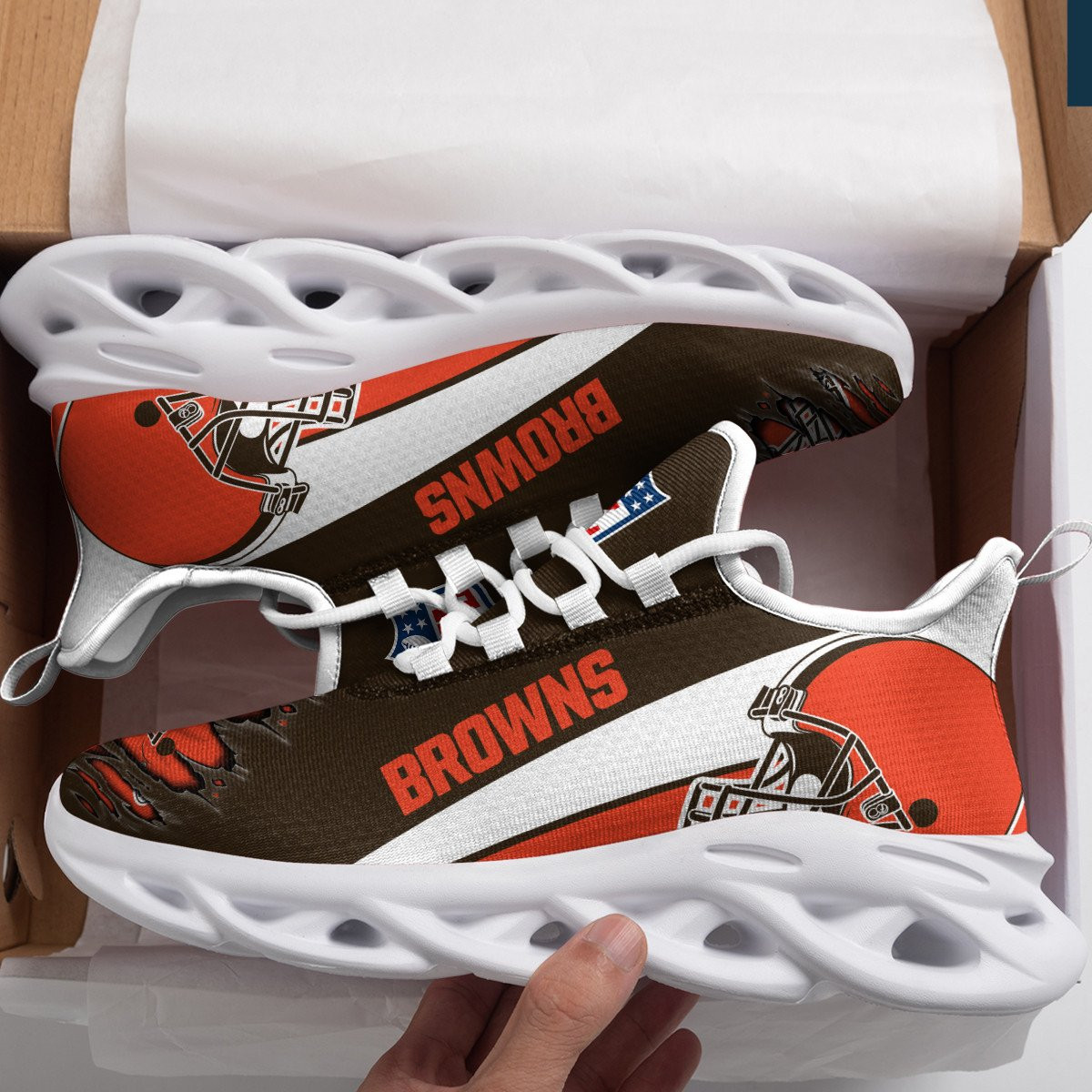 JWFancy Cleveland Browns NFL Max Soul Shoes Sneakers For Men And Women
