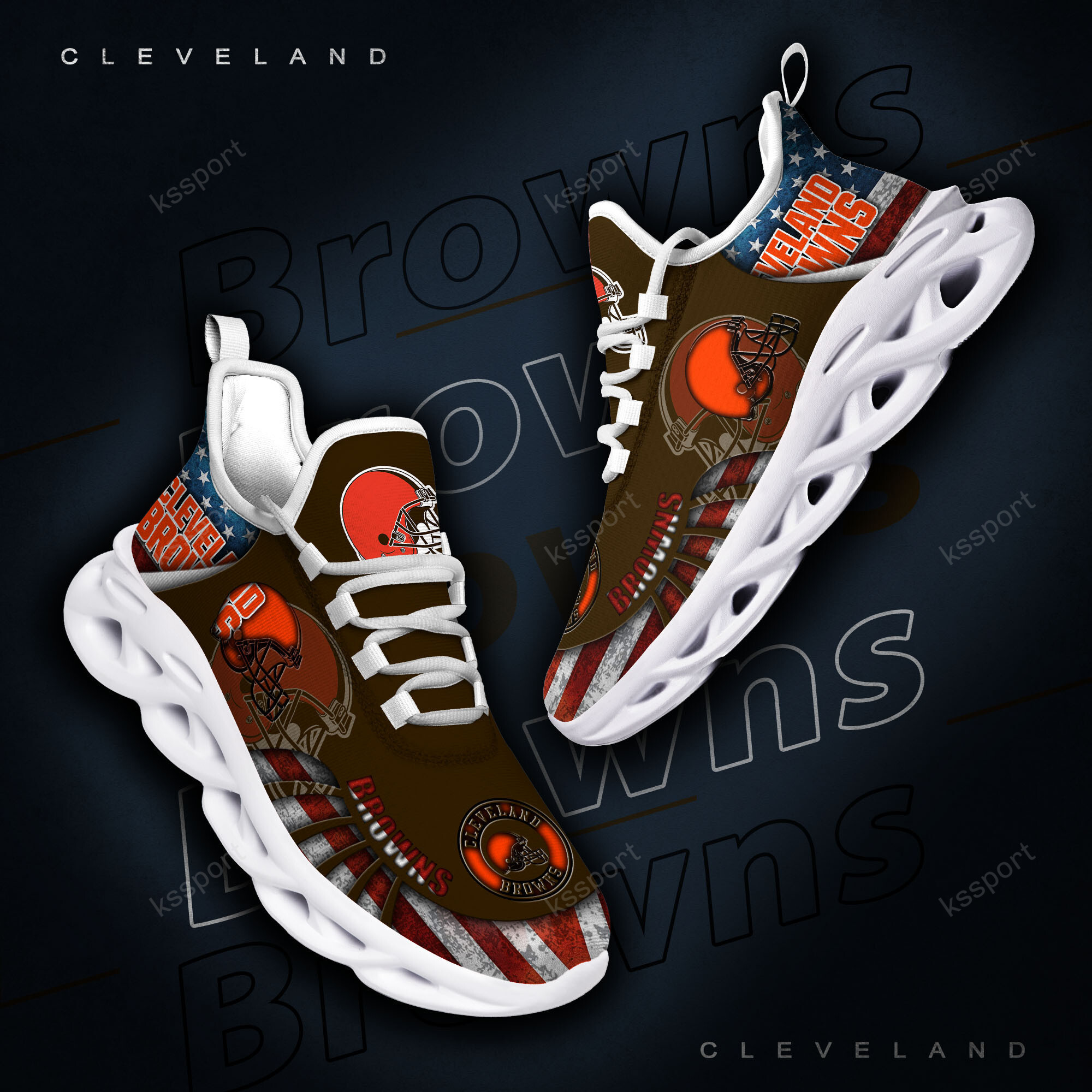 JWFancy Cleveland Browns NFL Max Soul Shoes Sneakers For Men And Women