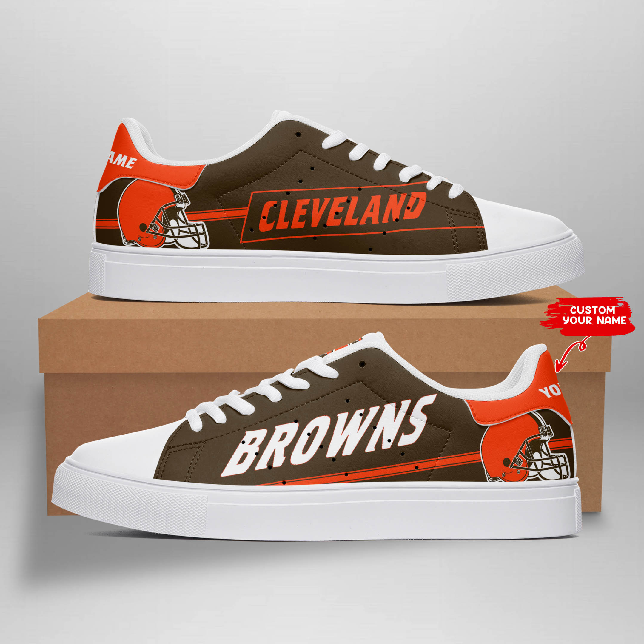 JWFancy Cleveland Browns Skate Stan Shoes Sneakes For Men And Women