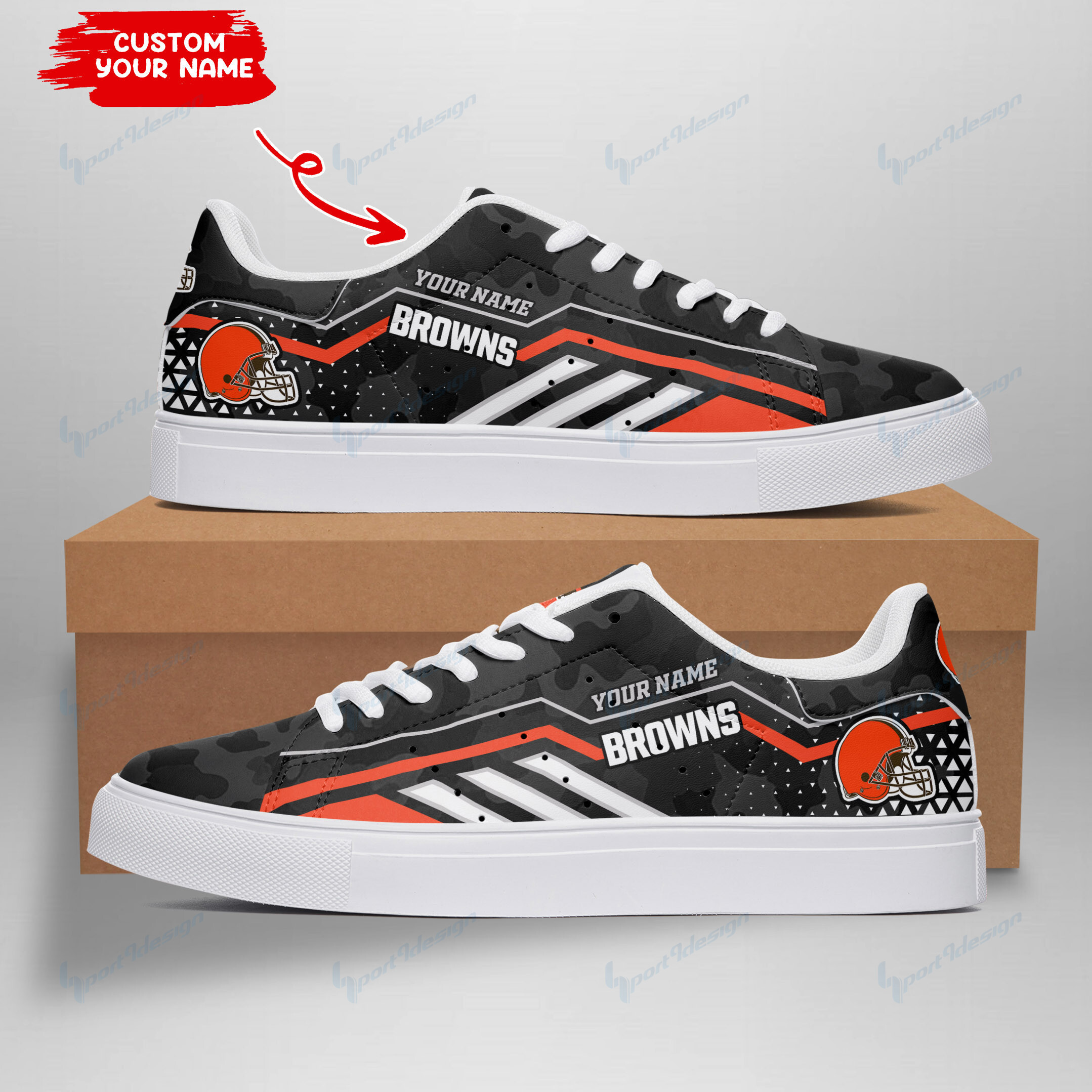 JWFancy Cleveland Browns Skate Stan Shoes Sneakes For Men And Women