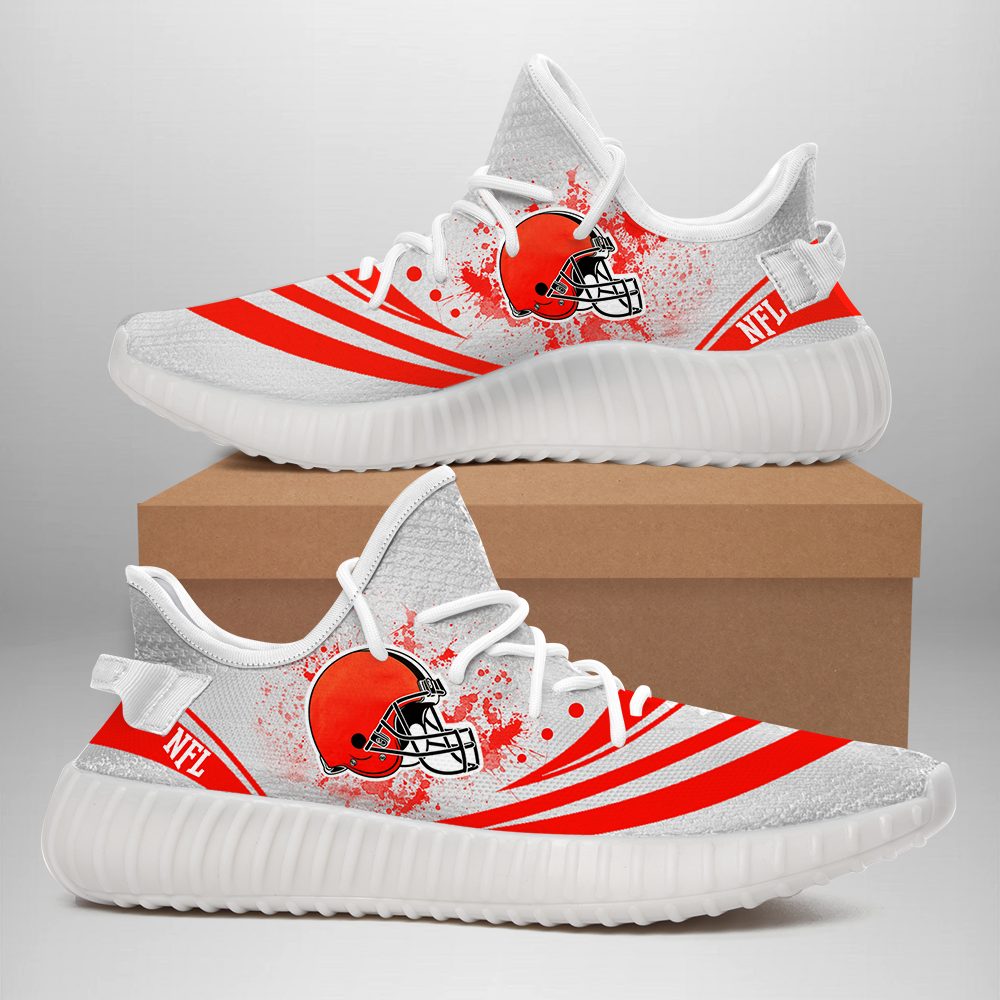 JWFancy Cleveland Browns Yeezy Boost Shoes For Men And Women