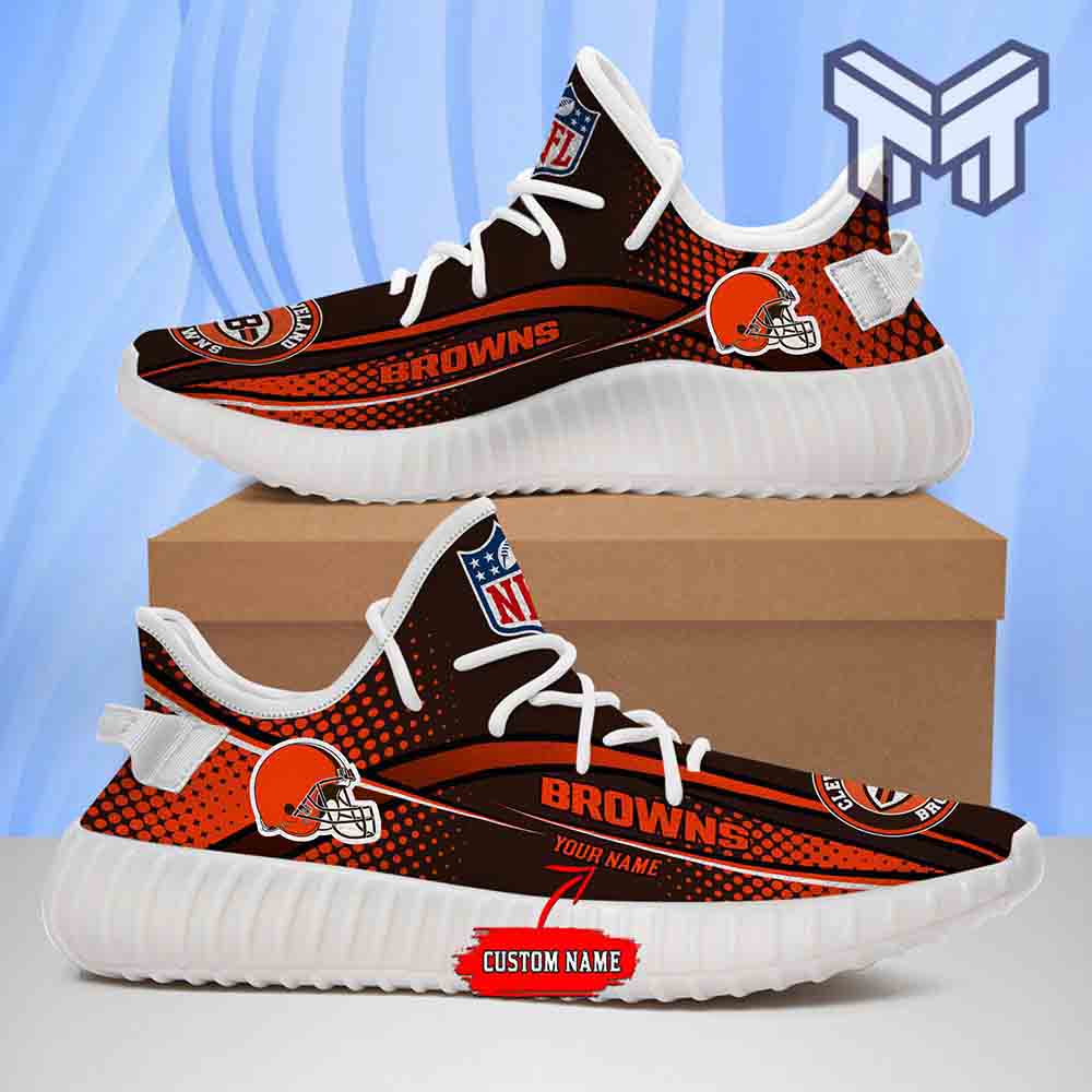 JWFancy Cleveland Browns Yeezy Boost Shoes For Men And Women
