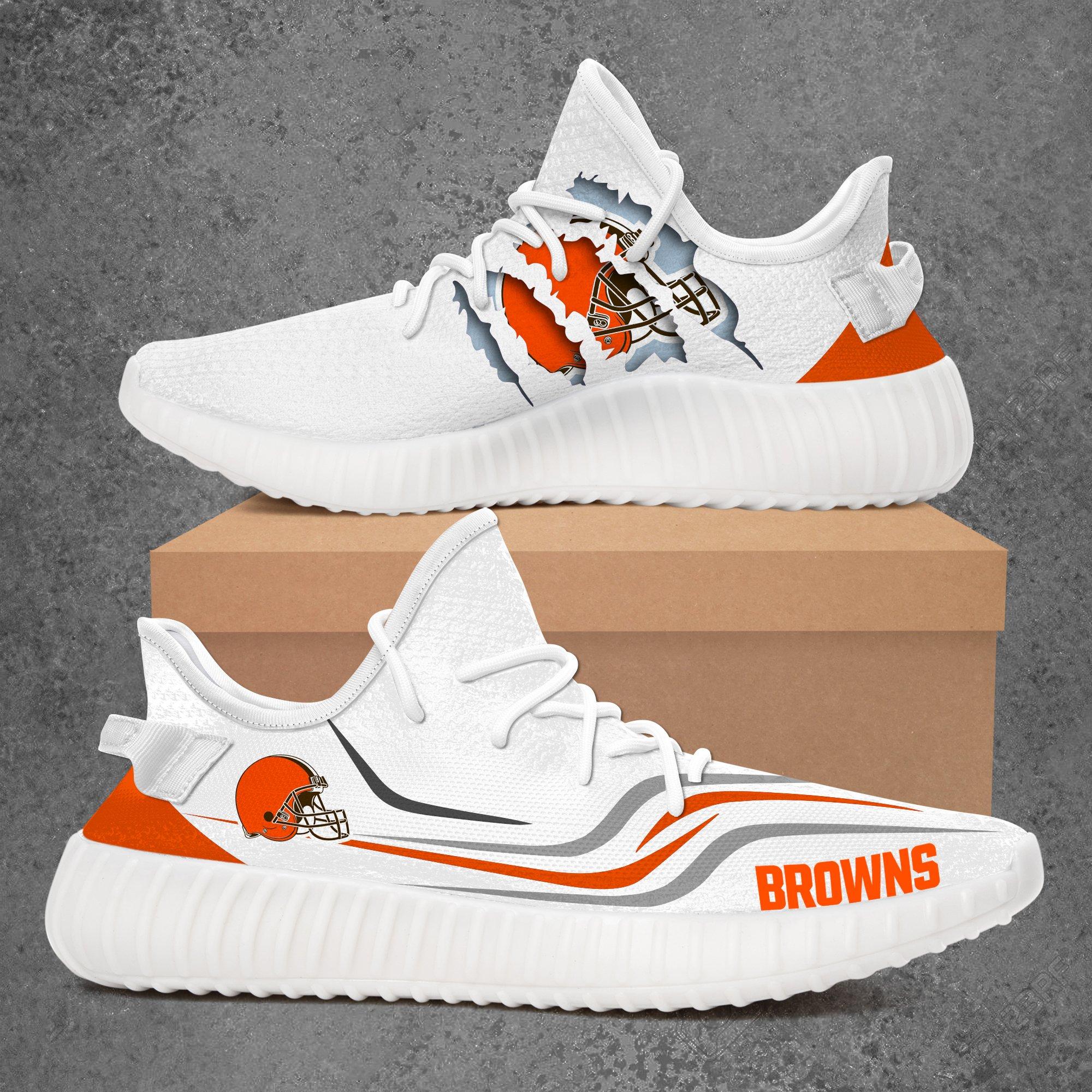 JWFancy Cleveland Browns Yeezy Boost Shoes For Men And Women