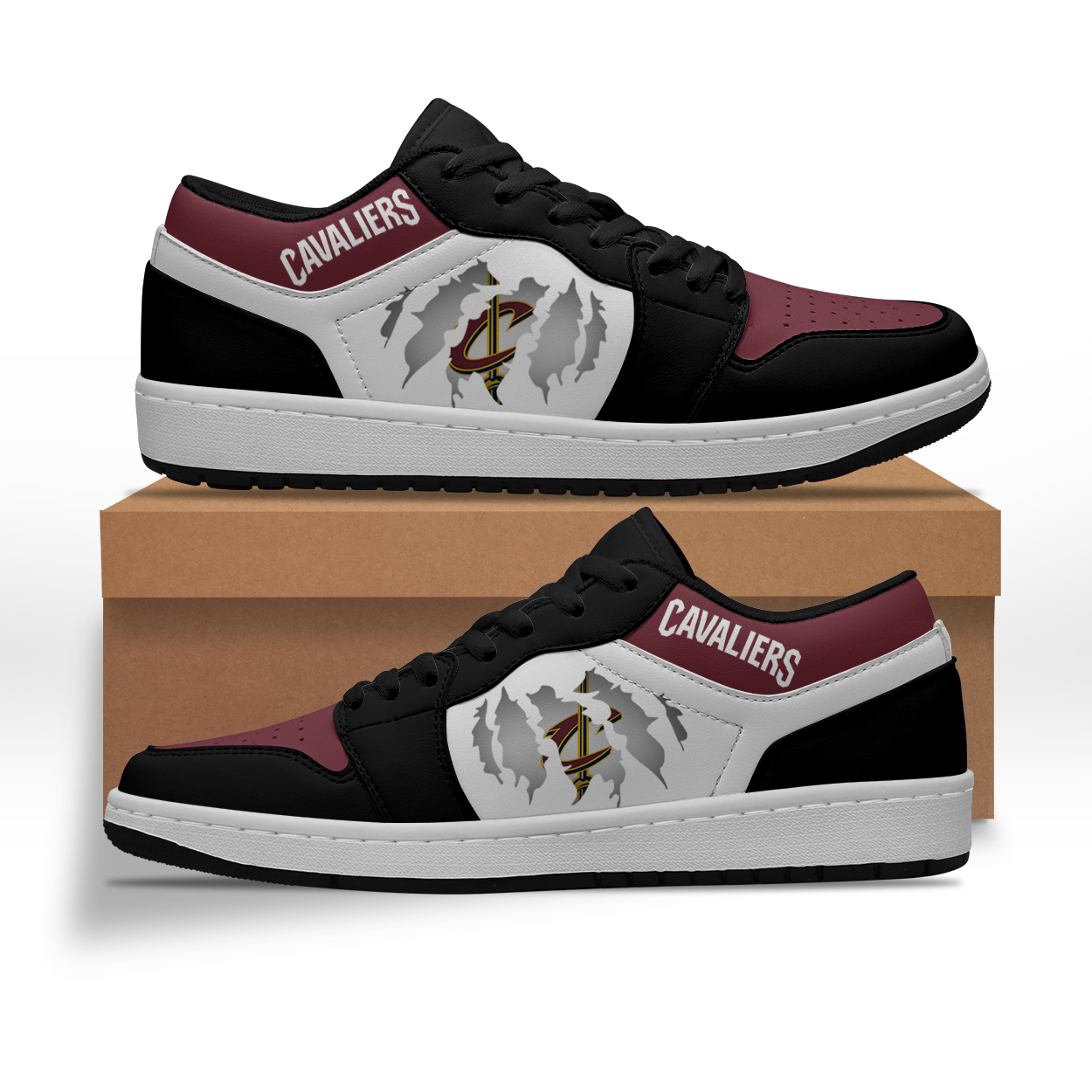 JWFancy Cleveland Cavaliers AJ1 Low Sneakers Shoes For Men And Women