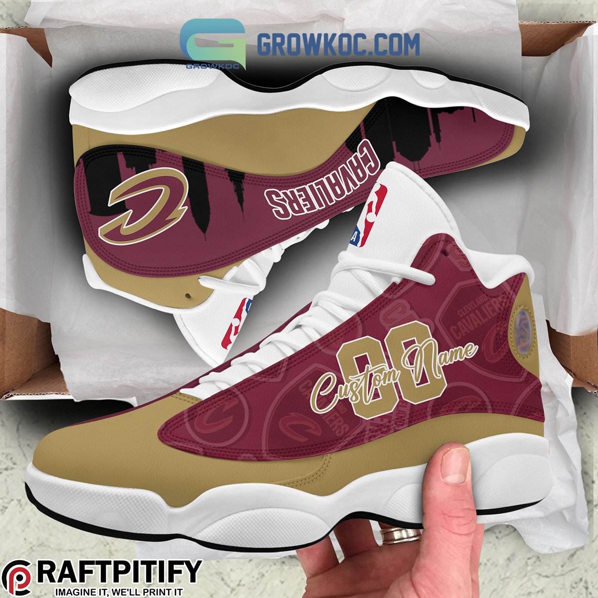 JWFancy Cleveland Cavaliers AJ13 Sneakers Shoes For Men And Women