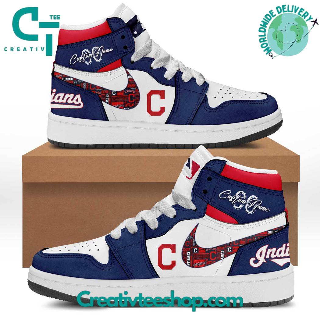 JWFancy Cleveland Indians AJ1 High Sneakers Shoes For Men And Women