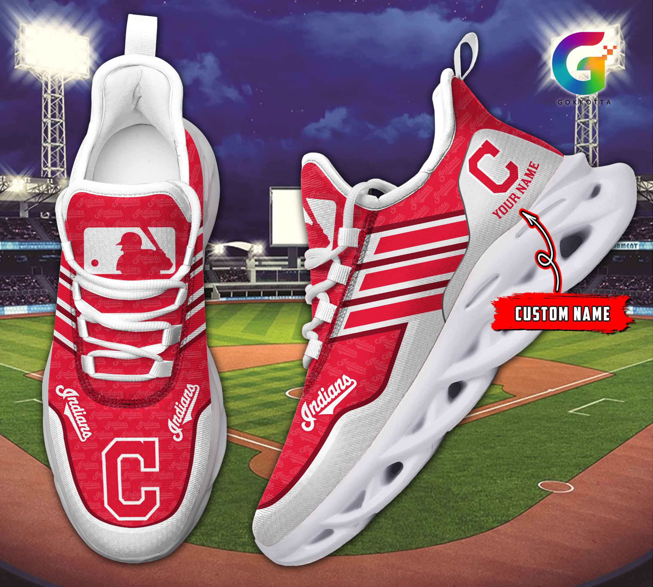 JWFancy Cleveland Indians NCAA Max Soul Shoes Sneakers For Men And Women