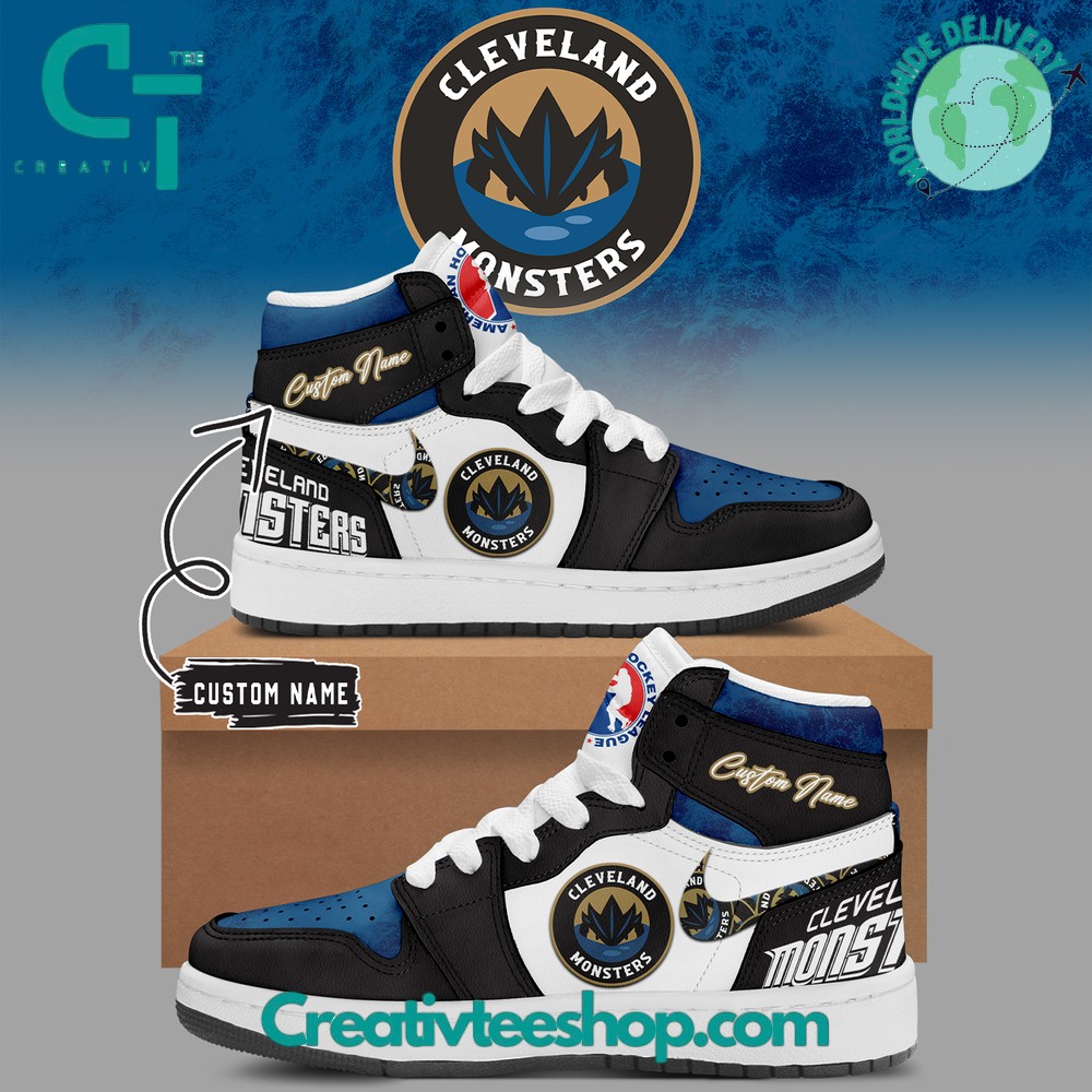 JWFancy Cleveland Monsters AJ1 High Sneakers Shoes For Men And Women