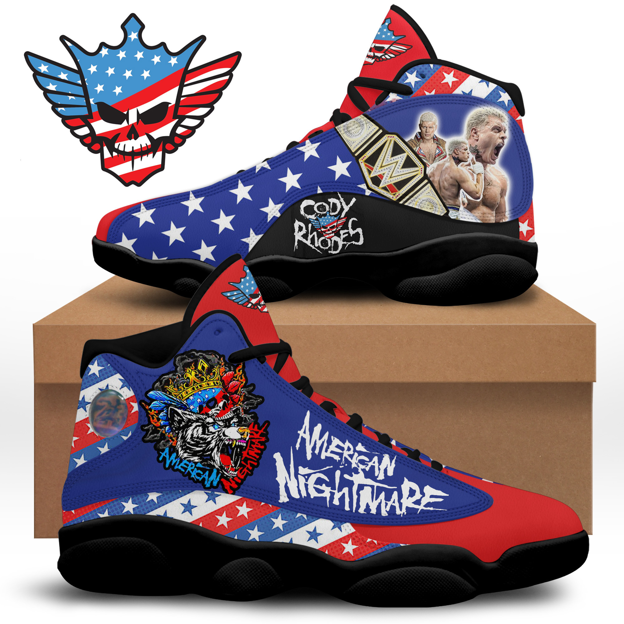 JWFancy Cody Rhodes AJ13 Sneakers Shoes For Men And Women