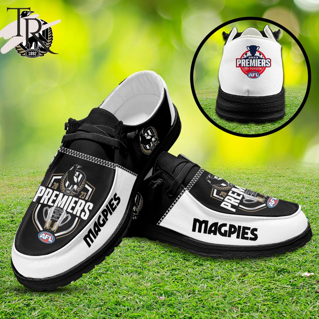 JWFancy Collingwood Magpies Hey Dude Shoes Wally Men's Lace Up Loafers Comfortable For Men And Women