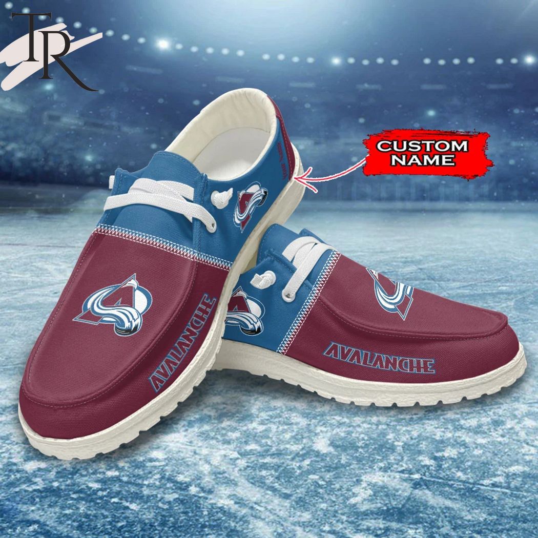 JWFancy Colorado Avalanche Hey Dude Shoes Wally Men's Lace Up Loafers Comfortable For Men And Women