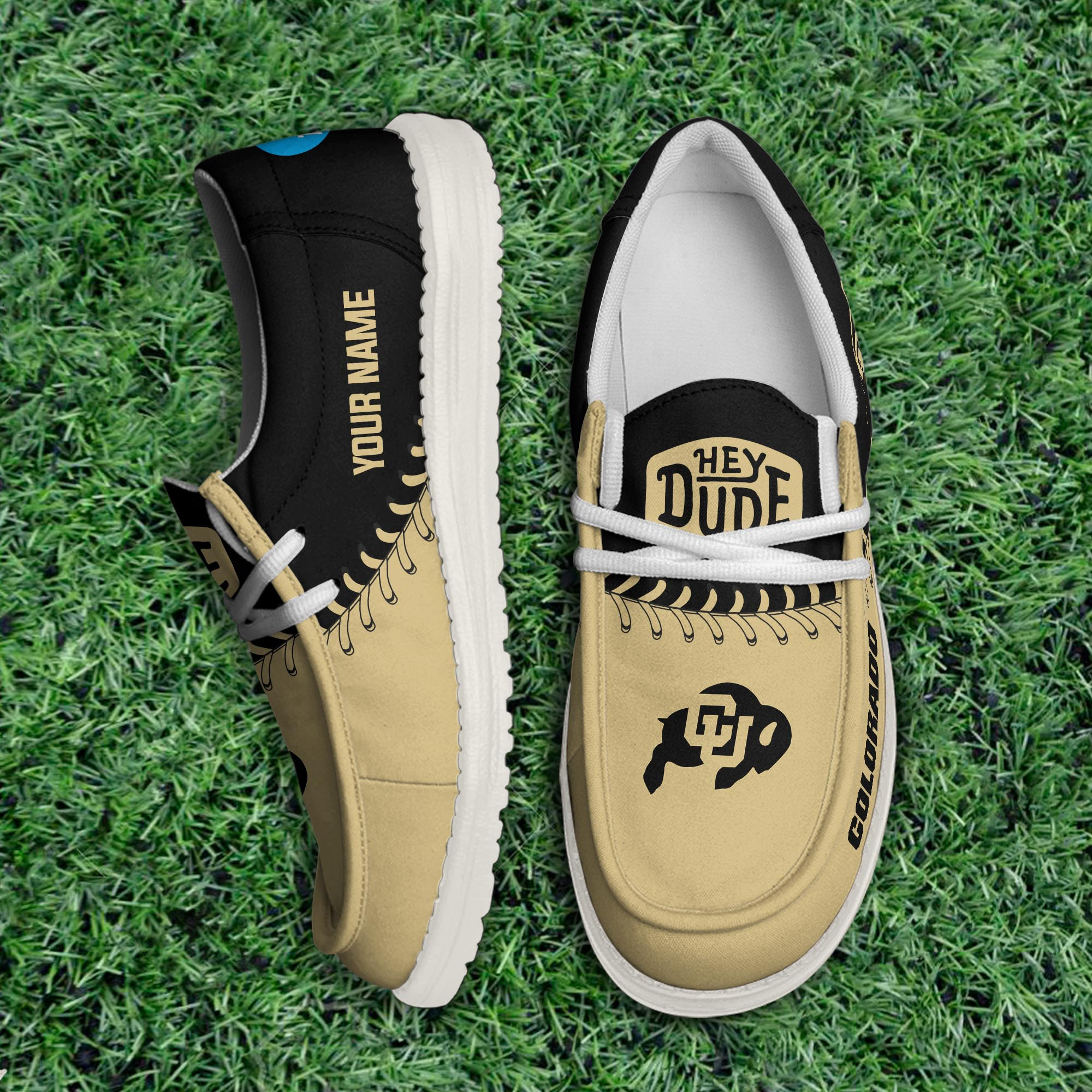 JWFancy Colorado Buffaloes Hey Dude Shoes Wally Men's Lace Up Loafers Comfortable For Men And Women