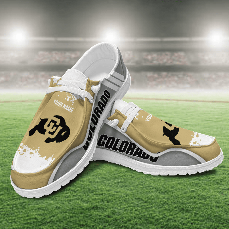JWFancy Colorado Buffaloes Hey Dude Shoes Wally Men's Lace Up Loafers Comfortable For Men And Women