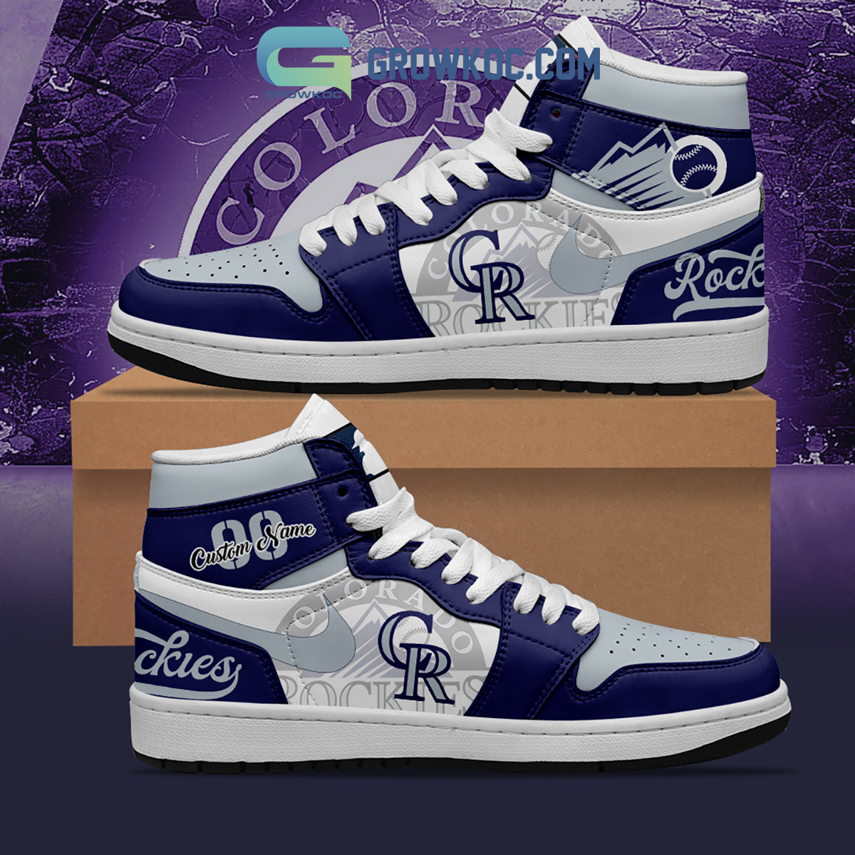 JWFancy Colorado Rockies AJ1 High Sneakers Shoes For Men And Women