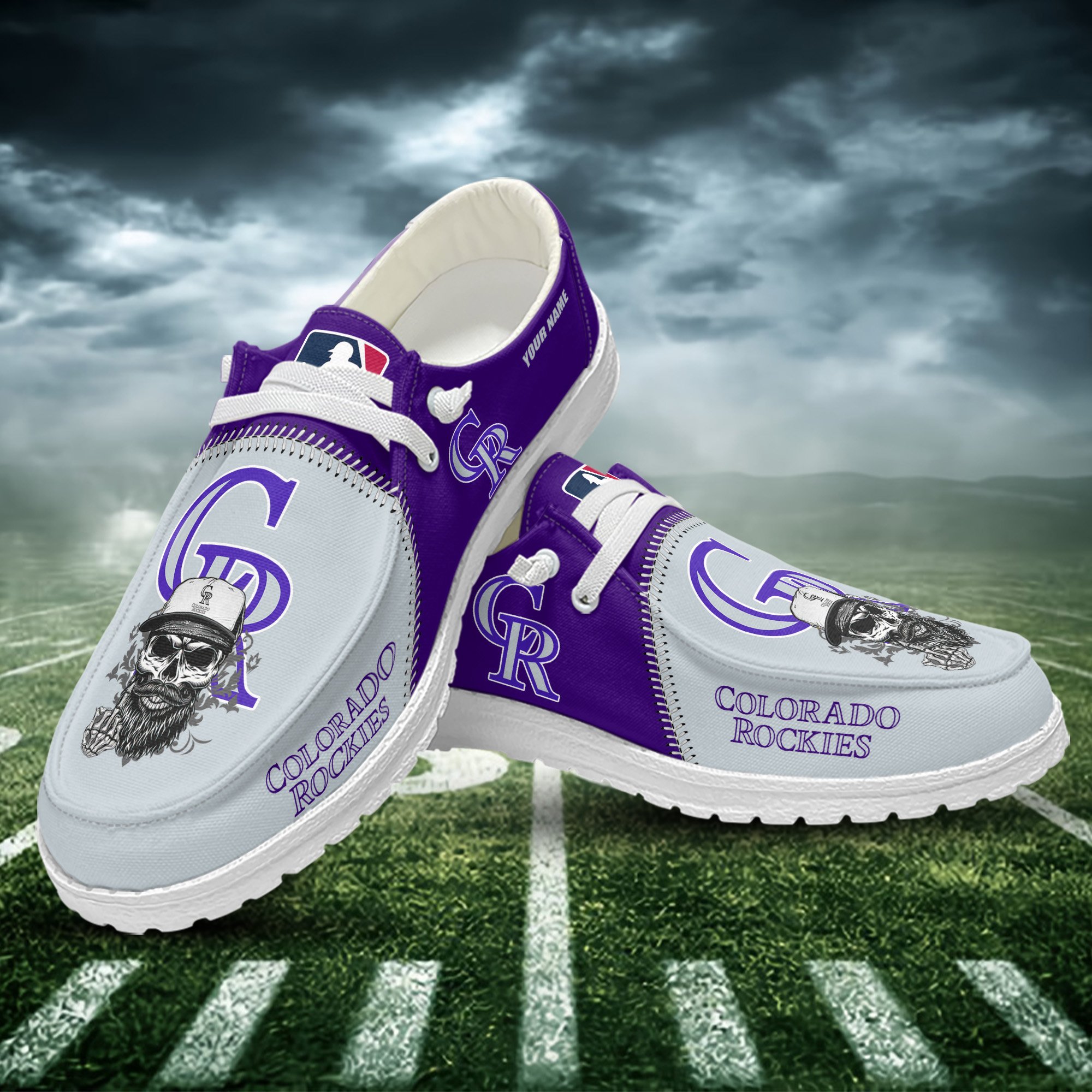 JWFancy Colorado Rockies Hey Dude Shoes Wally Men's Lace Up Loafers Comfortable For Men And Women