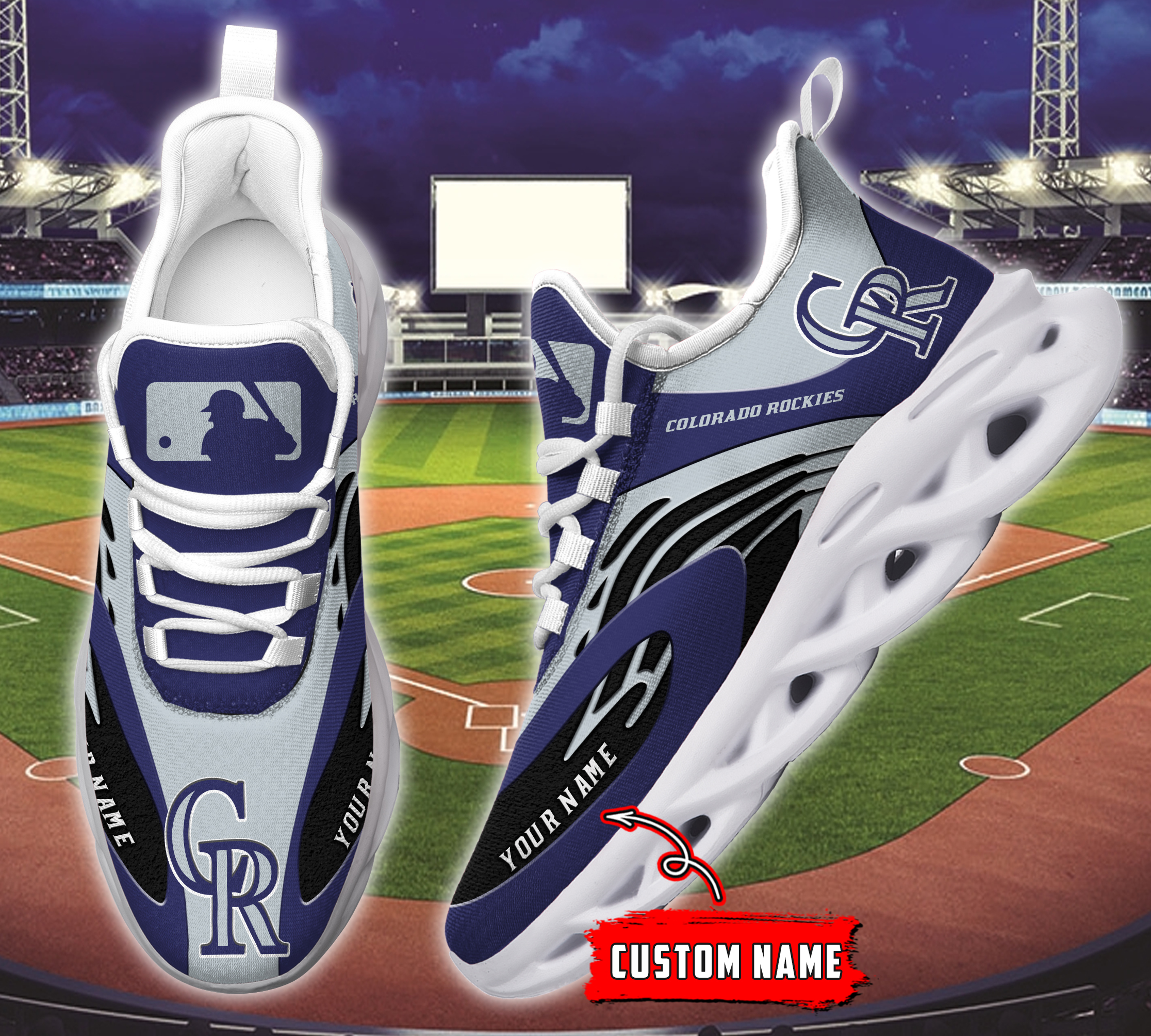 JWFancy Colorado Rockies MLB Max Soul Shoes Sneakers For Men And Women