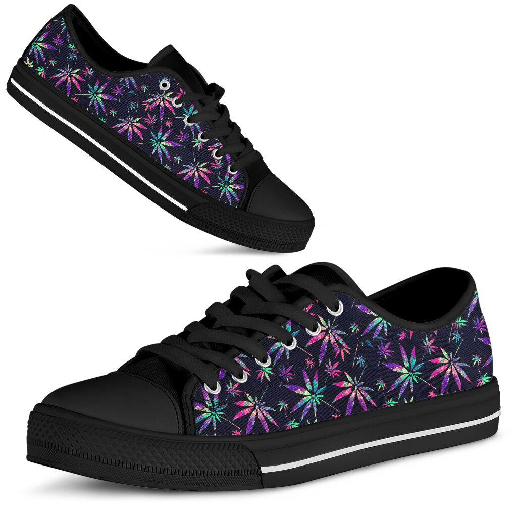 JWFancy Colorful Leaves - Weed  Low Top Canvas Sneakers Shoes For Men And Women