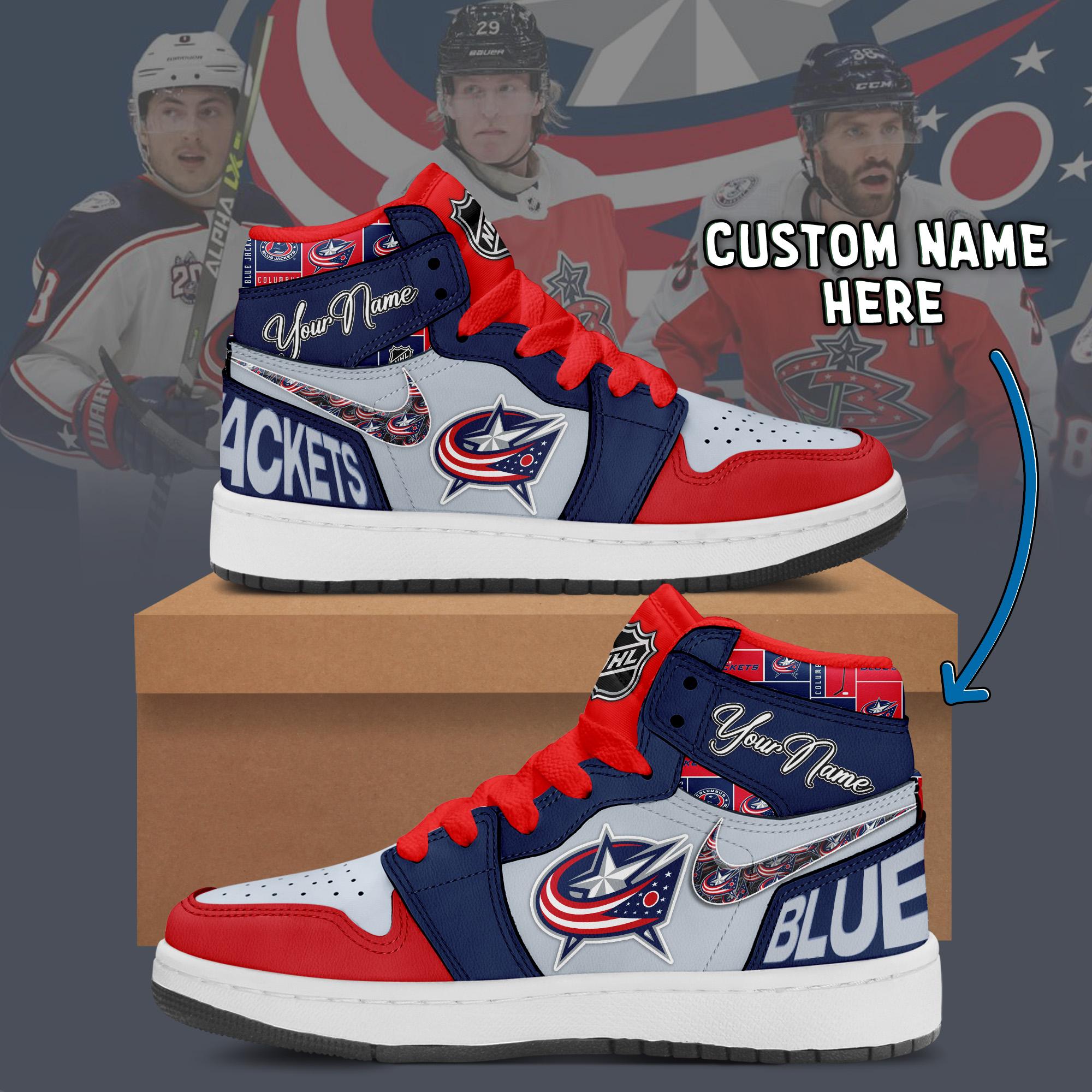 JWFancy Columbus Blue AJ1 High Sneakers Shoes For Men And Women