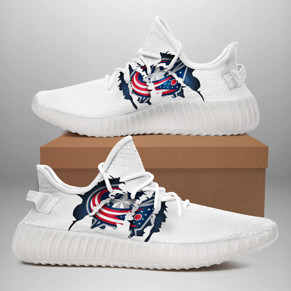 JWFancy Columbus Blue Jackets Yeezy Boost Shoes For Men And Women