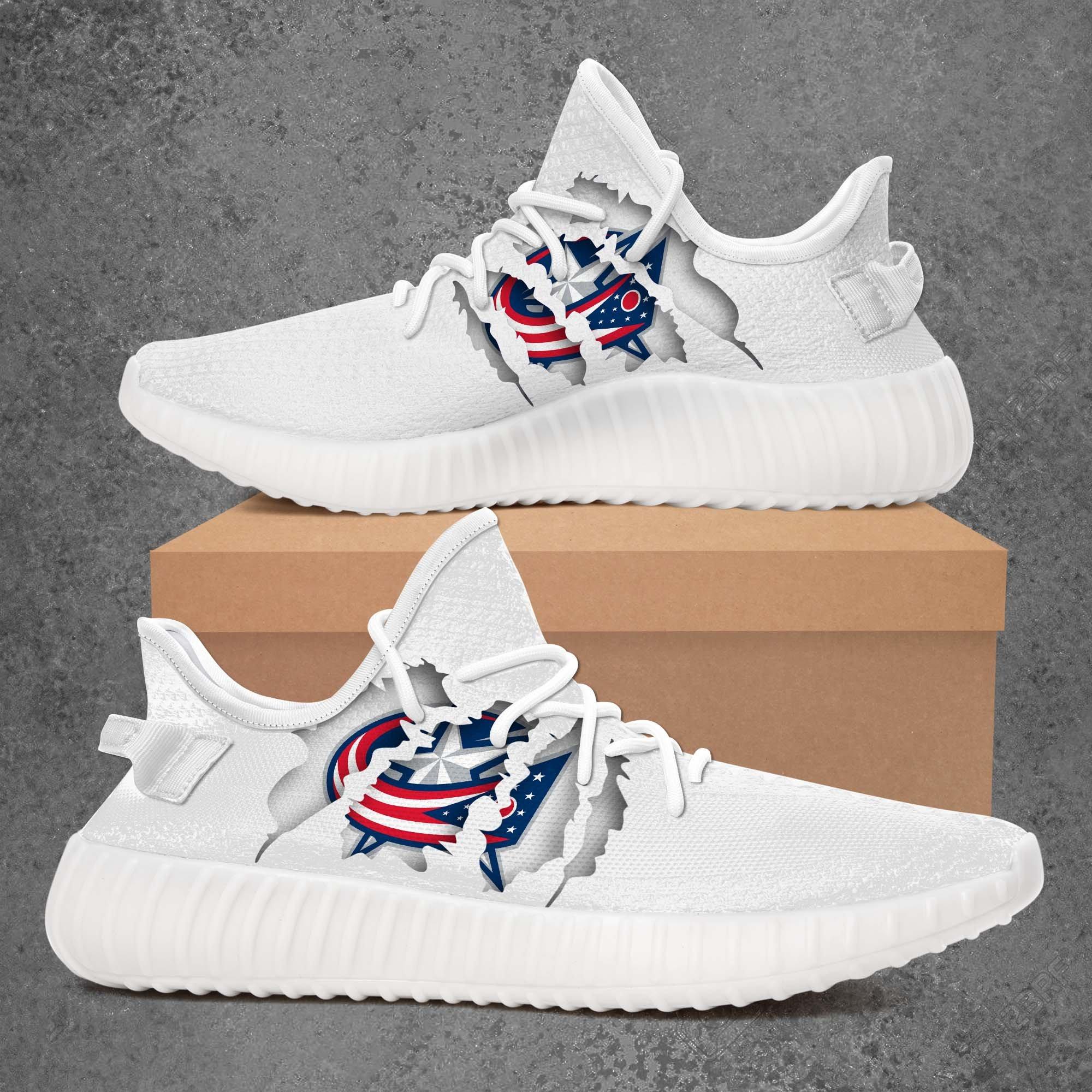 JWFancy Columbus Blue Jackets Yeezy Boost Shoes For Men And Women