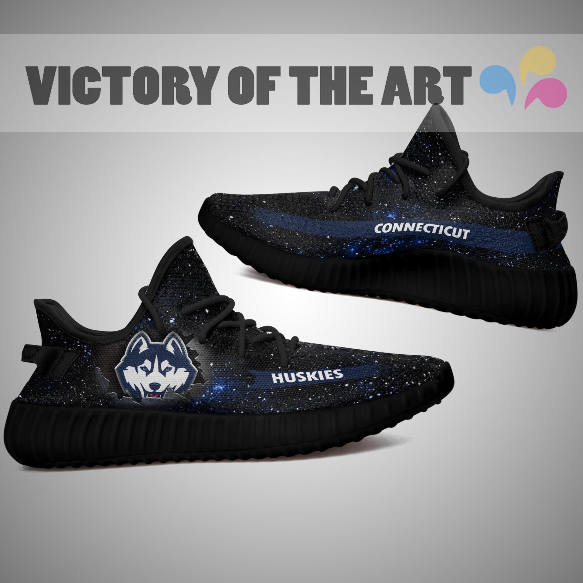 JWFancy Connecticut Huskies Yeezy Boost Shoes For Men And Women
