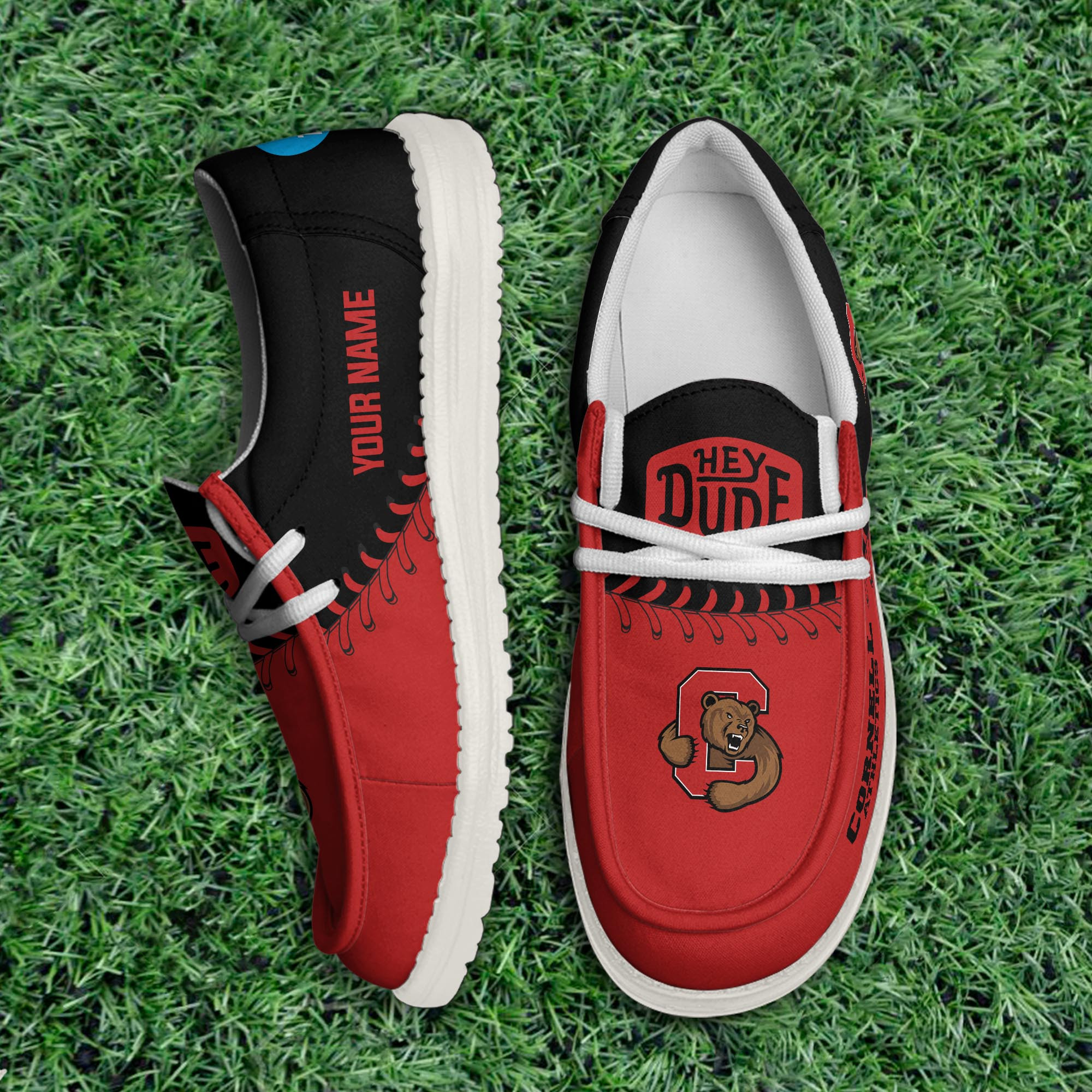 JWFancy Cornell Big Red Hey Dude Shoes Wally Men's Lace Up Loafers Comfortable For Men And Women