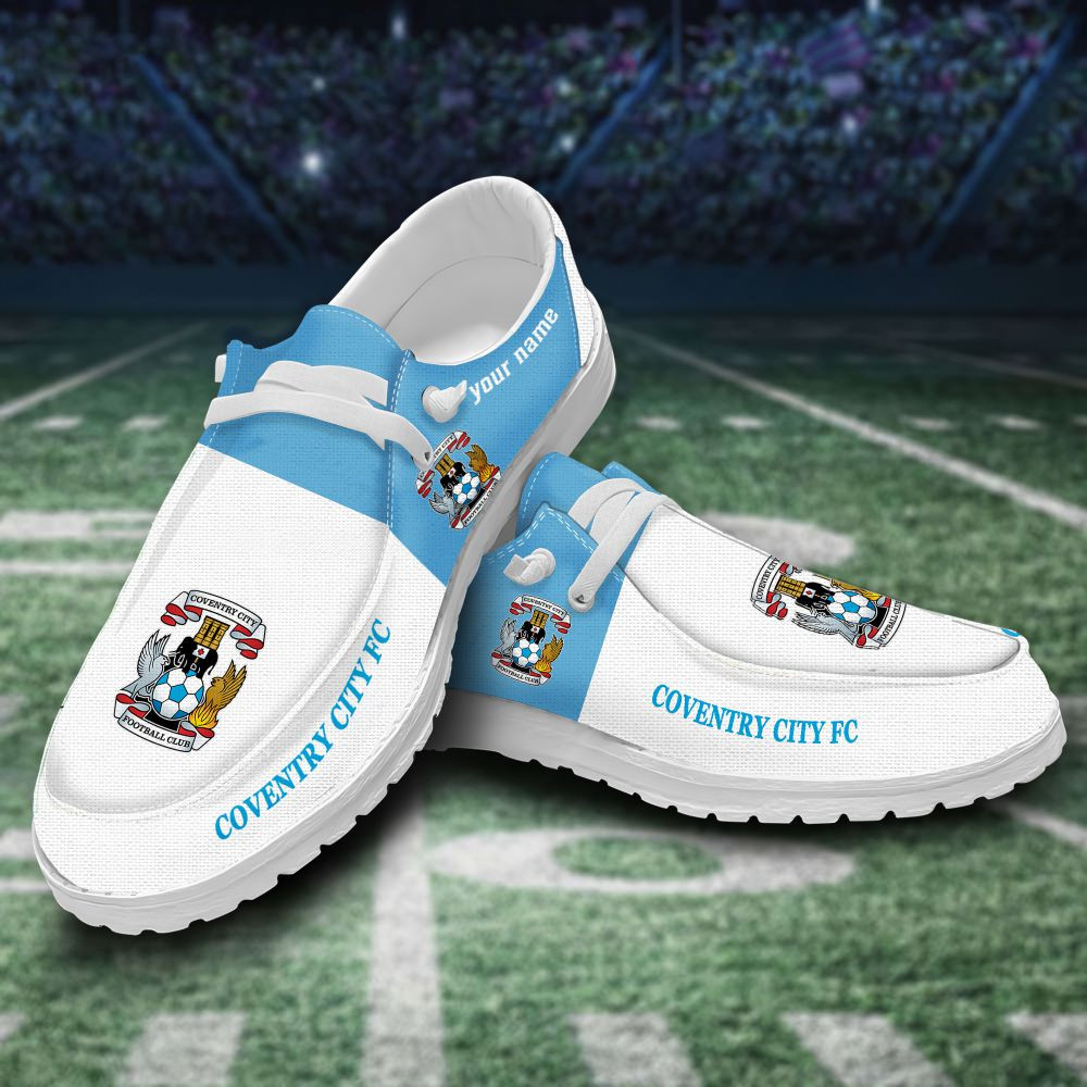 JWFancy Coventry City F.C Hey Dude Shoes Wally Men's Lace Up Loafers Comfortable For Men And Women