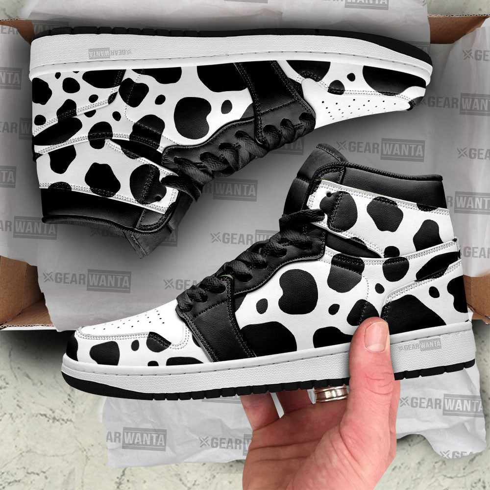 JWFancy Cow Diary Skin AJ1 High Sneakers Shoes For Men And Women