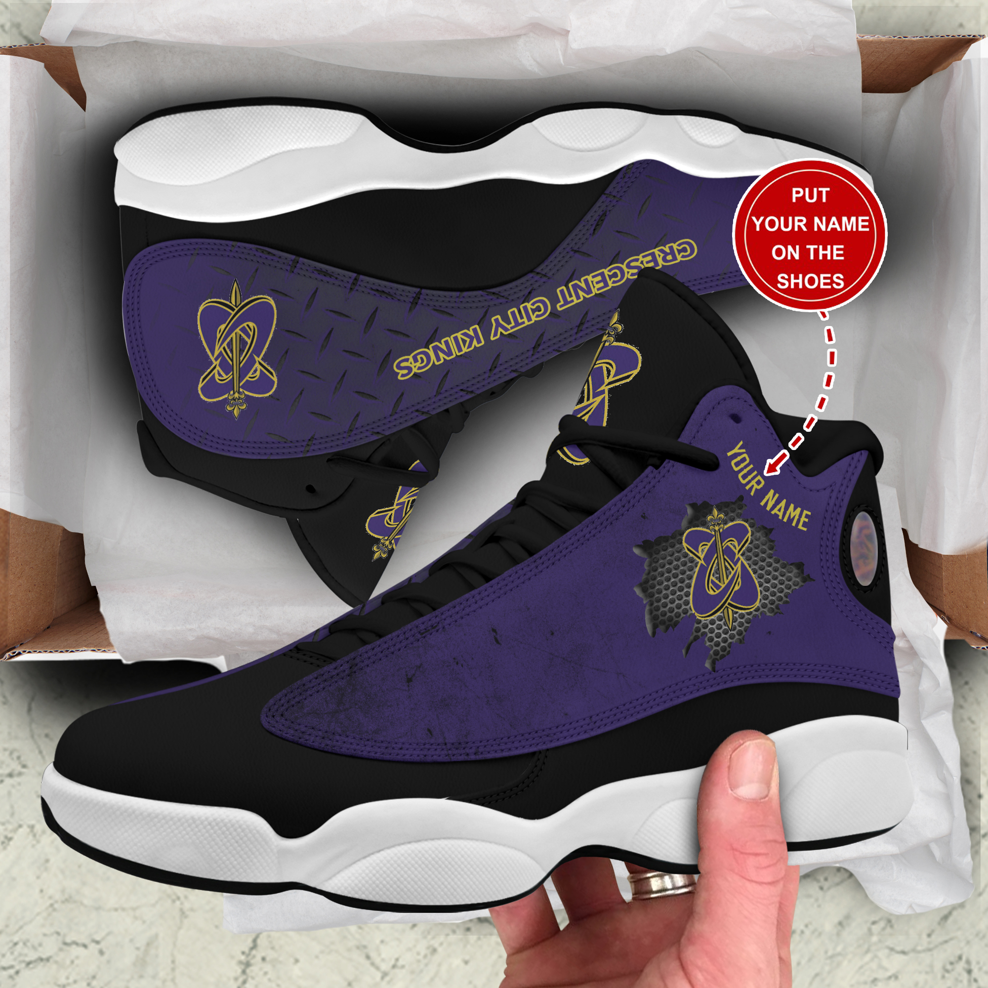 JWFancy Crescent City Kings AJ13 Sneakers Shoes For Men And Women