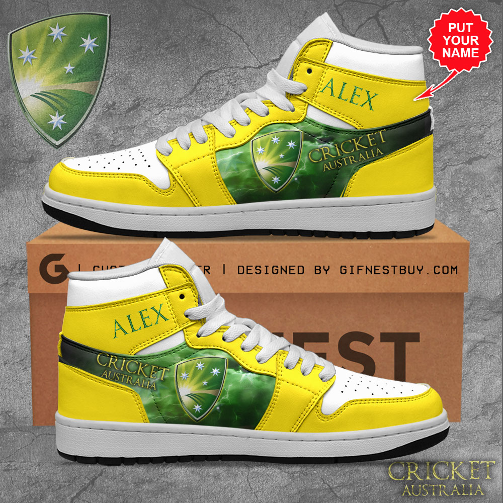 JWFancy Cricket World Cup 2023 x Australia AJ1 High Sneakers Shoes For Men And Women