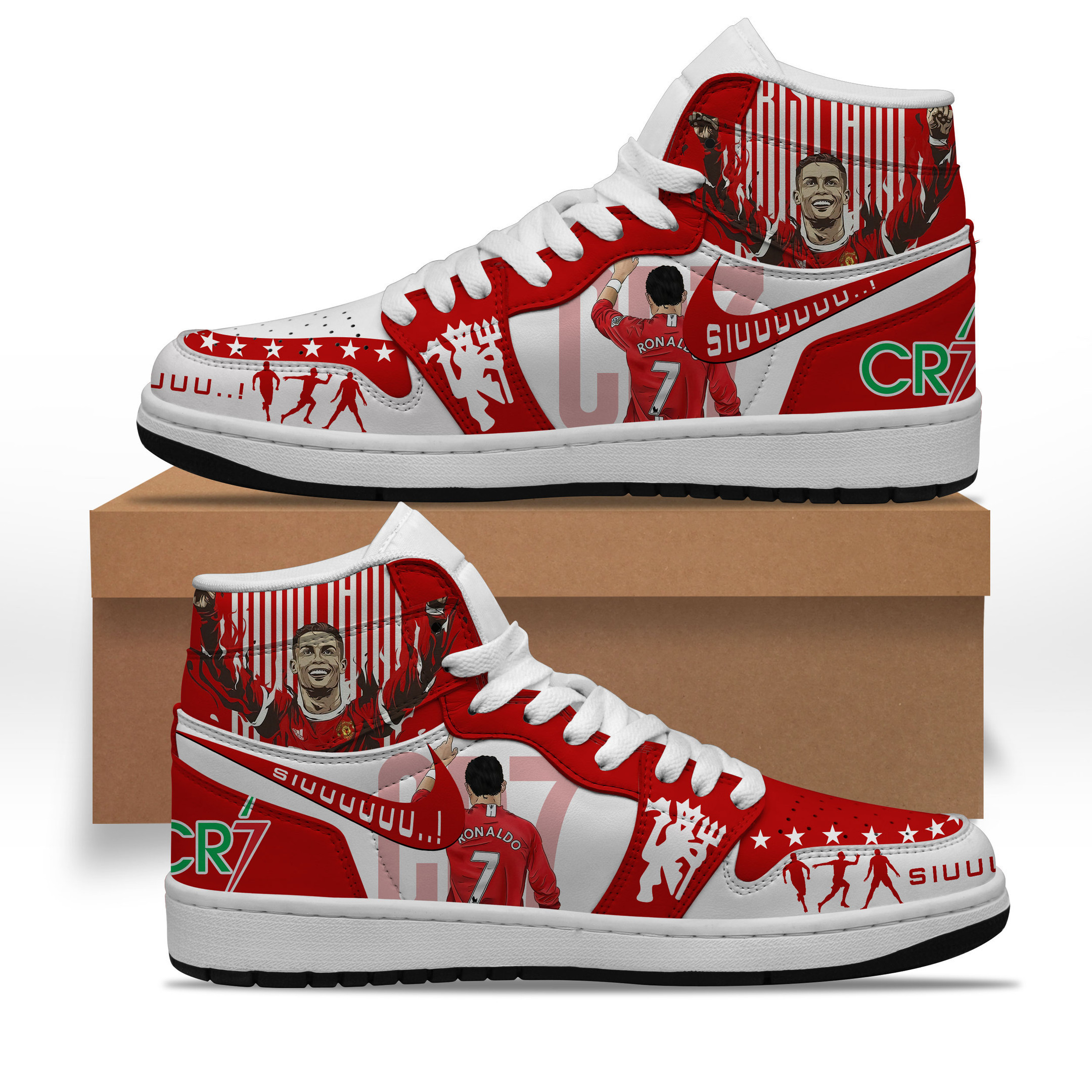 JWFancy Cristiano Ronaldo AJ1 High Sneakers Shoes For Men And Women