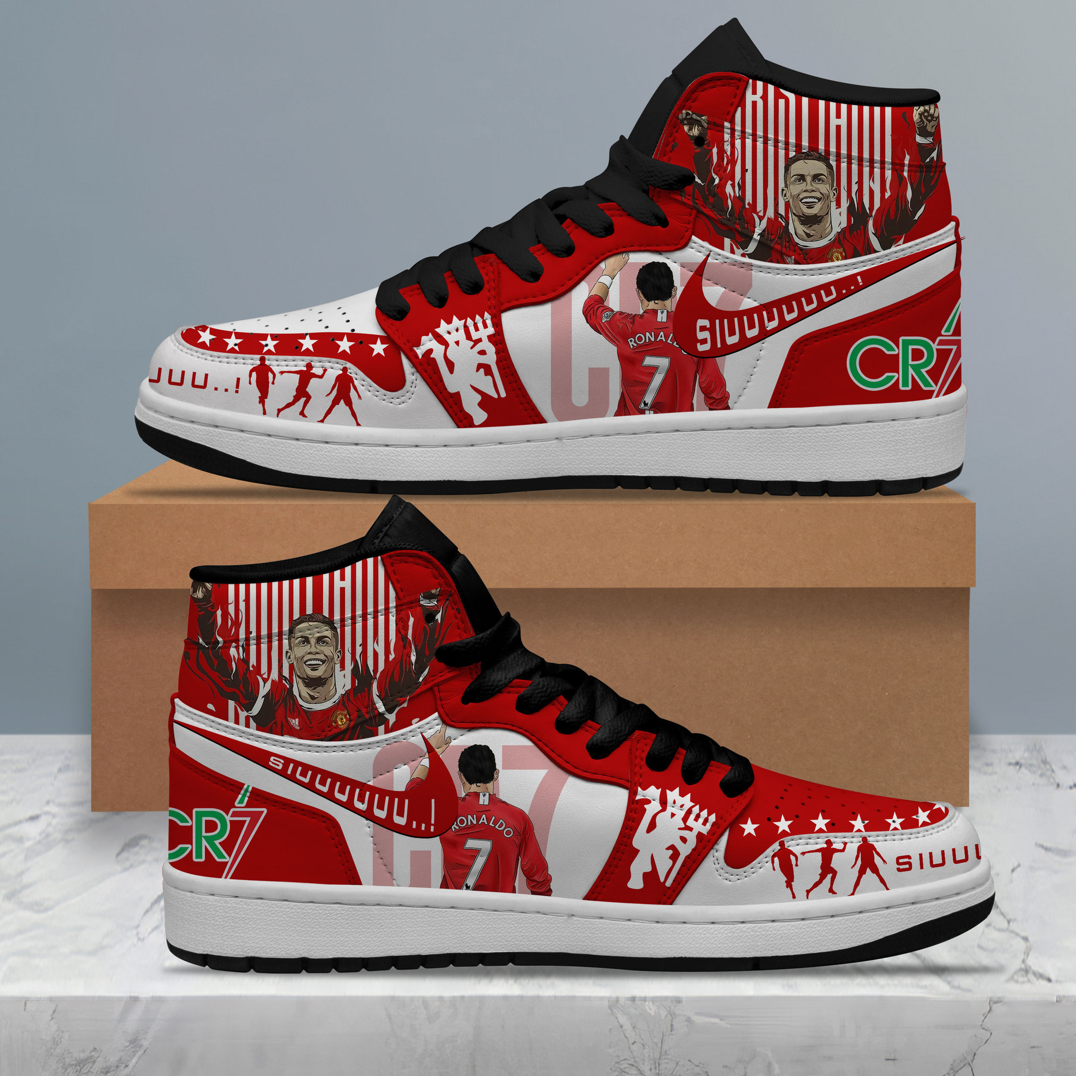 JWFancy Cristiano Ronaldo AJ1 High Sneakers Shoes For Men And Women