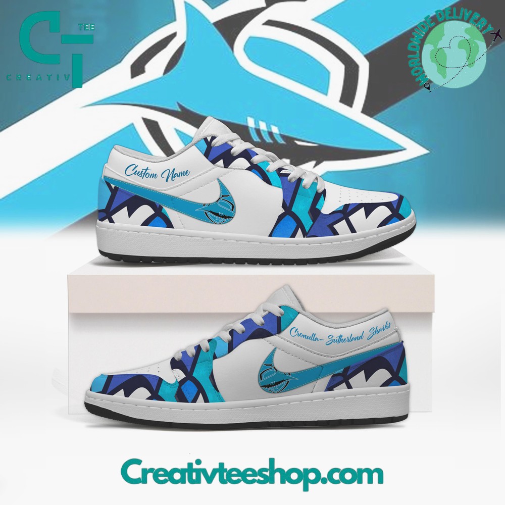 JWFancy Cronulla Sharks AJ1 High Sneakers Shoes For Men And Women