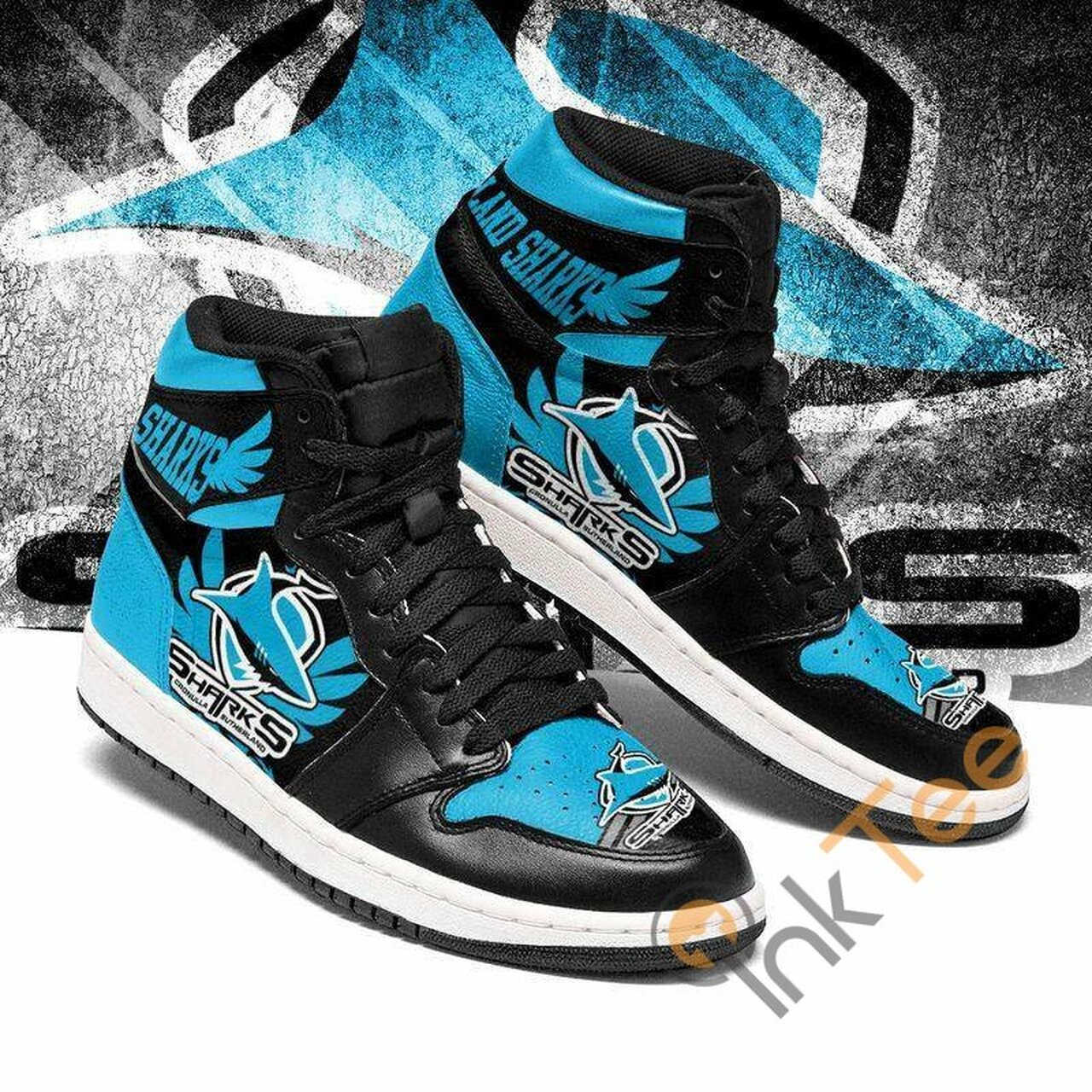 JWFancy Cronulla-Sutherland Sharks NRL AJ1 High Sneakers Shoes For Men And Women
