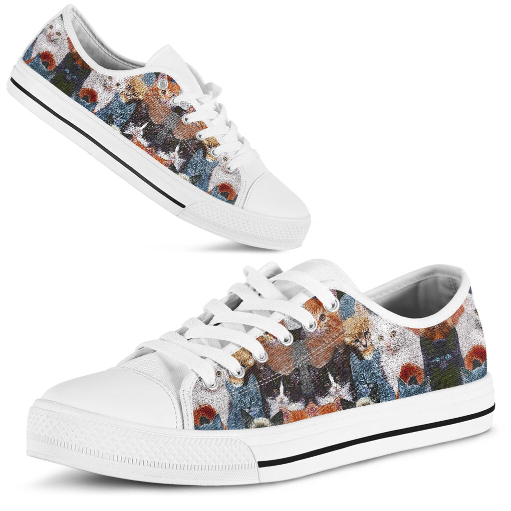 JWFancy Cute Cats Cat Low Top Canvas Sneakers Shoes For Men And Women