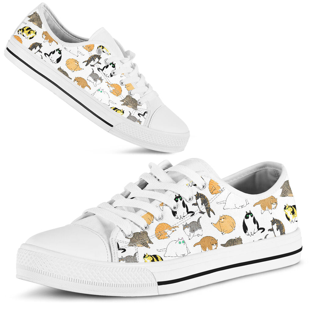 JWFancy Cute Chonks Cat Low Top Canvas Sneakers Shoes For Men And Women