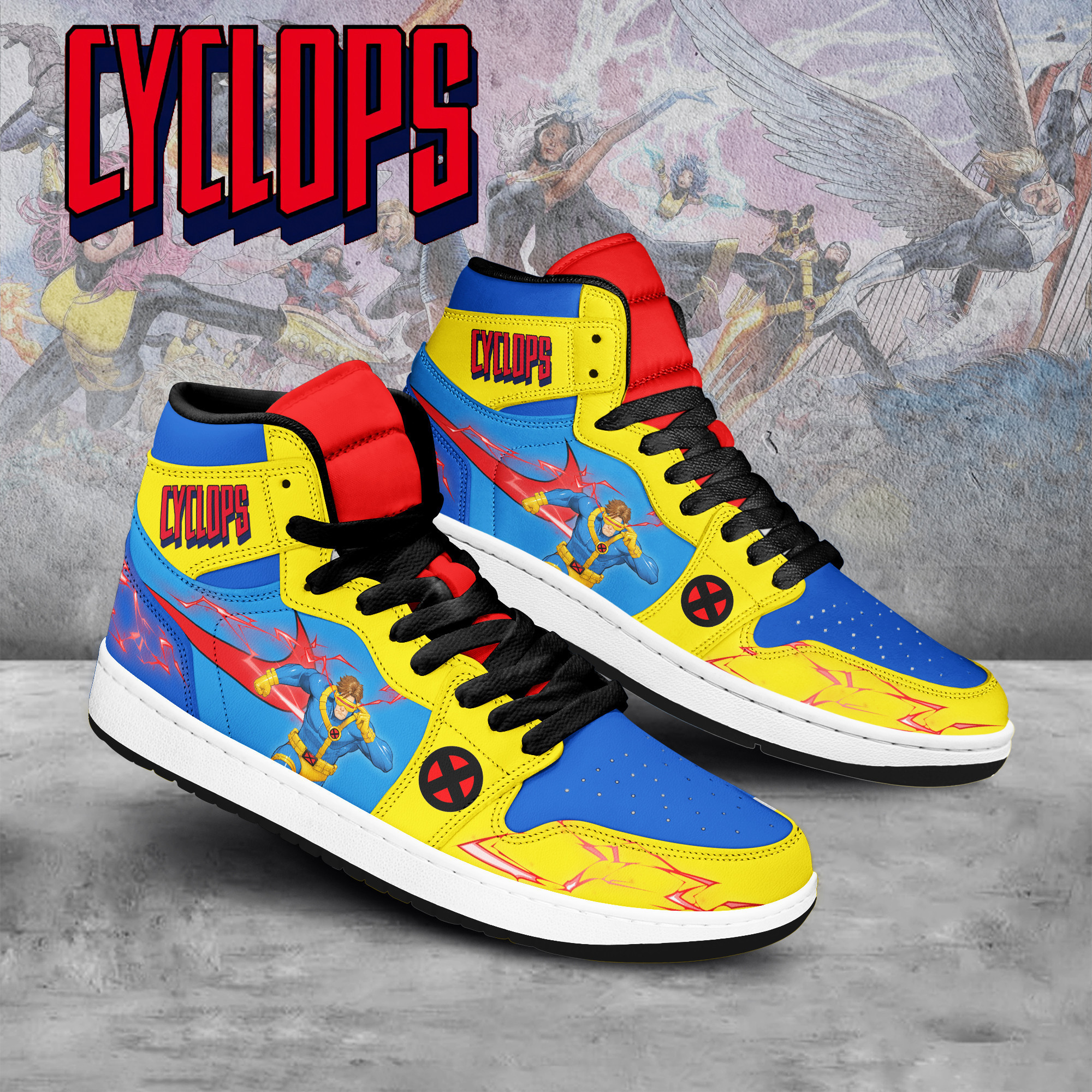 JWFancy Cyclops X-men AJ1 High Sneakers Shoes For Men And Women