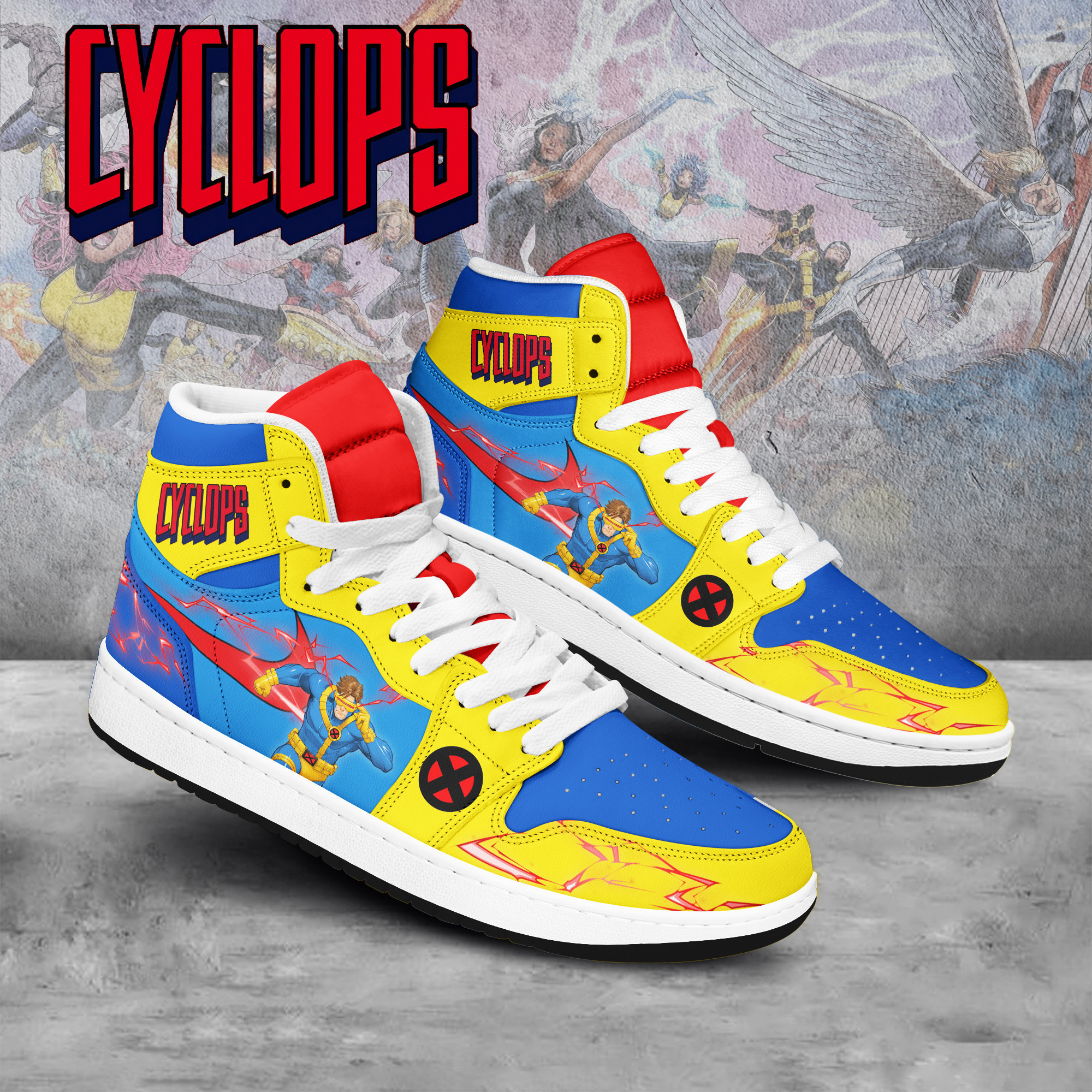 JWFancy Cyclops X-men AJ1 High Sneakers Shoes For Men And Women