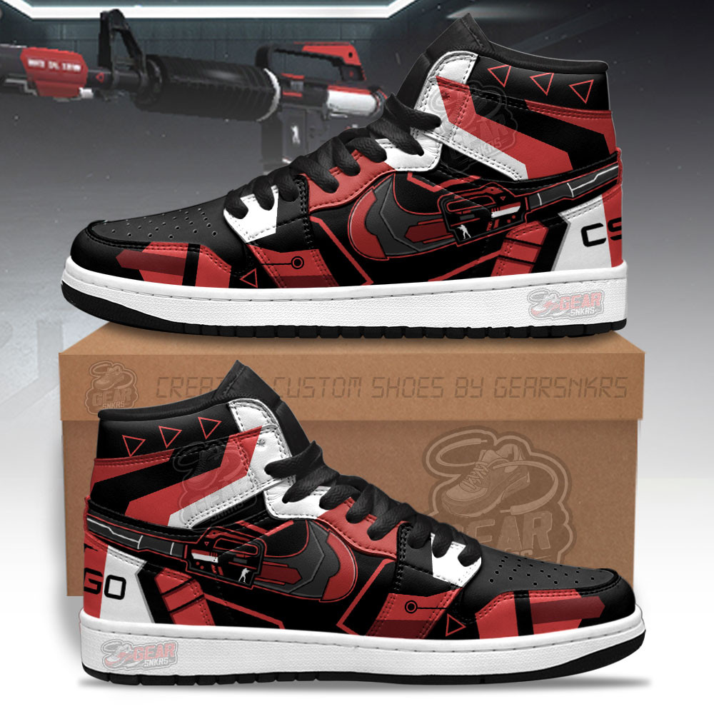 JWFancy Cyrex M4A1-S Counter Strike Skins AJ1 High Sneakers Shoes For Men And Women