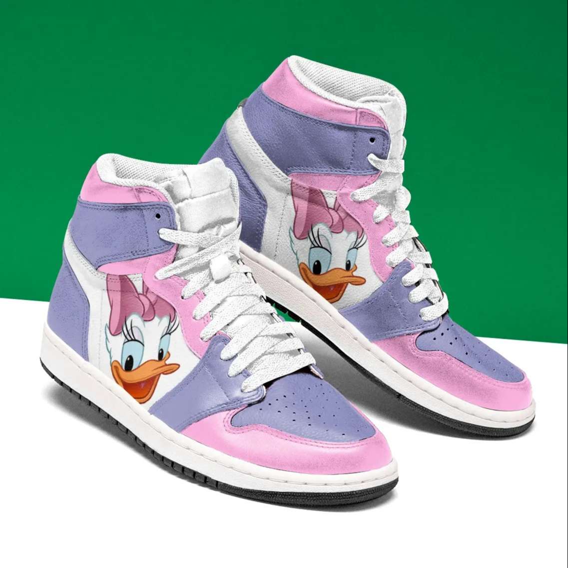 JWFancy Daisy Duck AJ1 High Sneakers Shoes For Men And Women