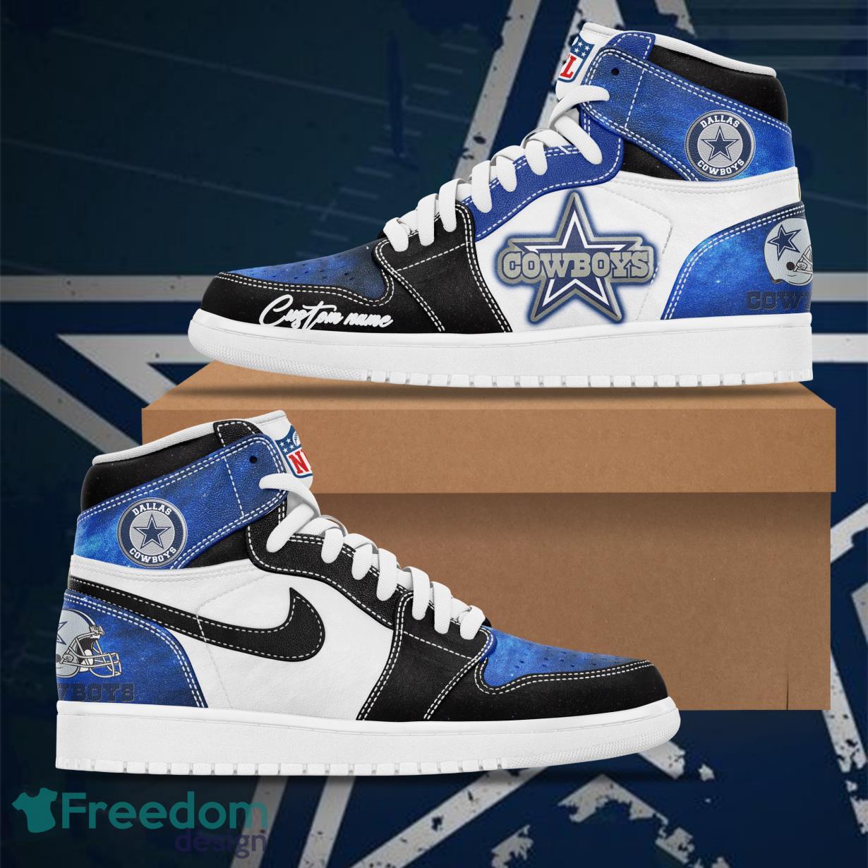 JWFancy Dallas Cowboy AJ1 High Sneakers Shoes For Men And Women