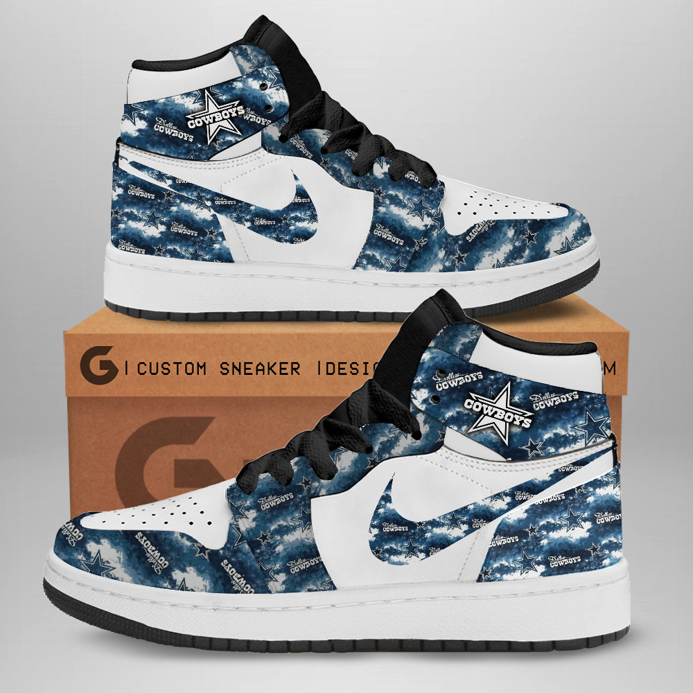 JWFancy Dallas Cowboys AJ1 High Sneakers Shoes For Men And Women