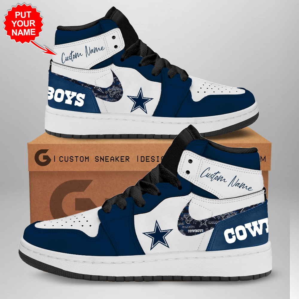 JWFancy Dallas Cowboys AJ1 High Sneakers Shoes For Men And Women