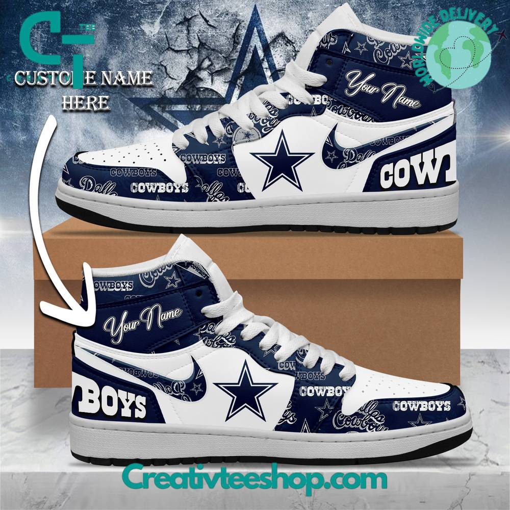 JWFancy Dallas Cowboys AJ1 High Sneakers Shoes For Men And Women