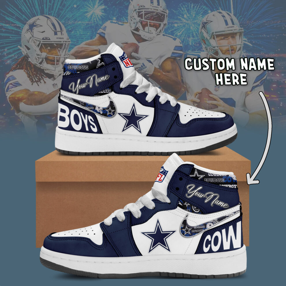JWFancy Dallas Cowboys AJ1 High Sneakers Shoes For Men And Women