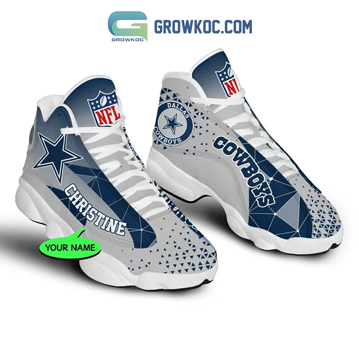 JWFancy Dallas Cowboys AJ13 Sneakers Shoes For Men And Women