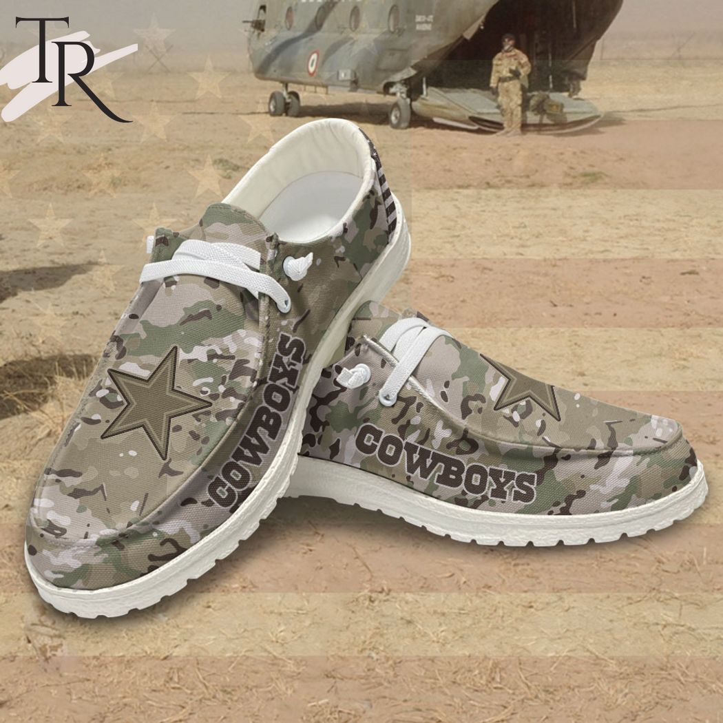 JWFancy Dallas Cowboys Hey Dude Shoes Wally Men's Lace Up Loafers Comfortable For Men And Women
