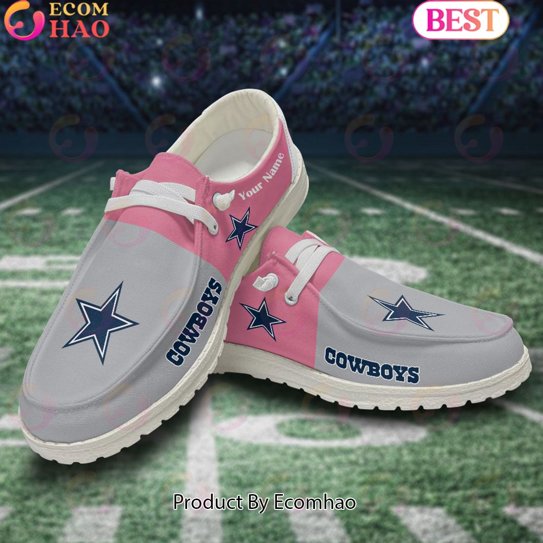 JWFancy Dallas Cowboys Hey Dude Shoes Wally Men's Lace Up Loafers Comfortable For Men And Women