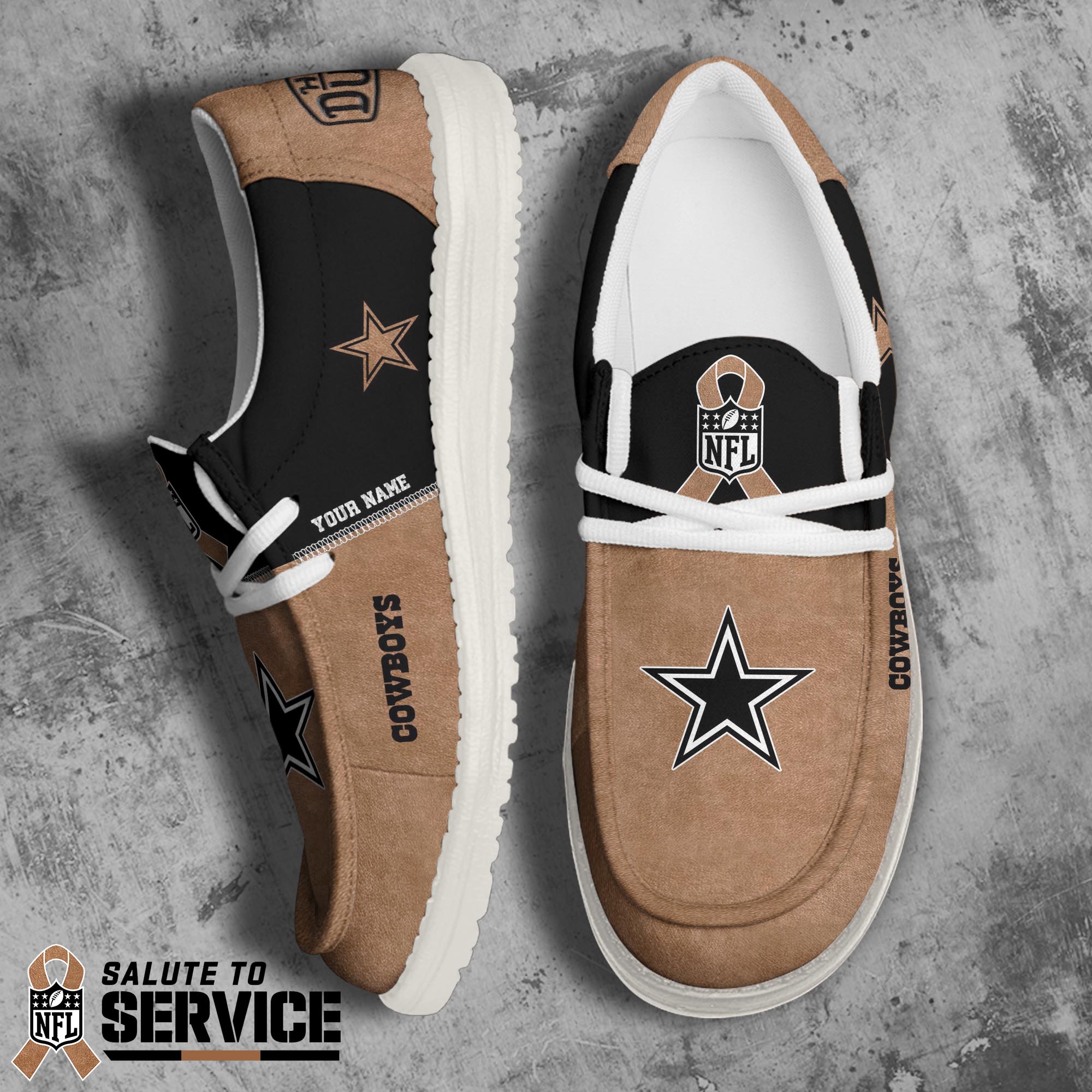 JWFancy Dallas Cowboys Hey Dude Shoes Wally Men's Lace Up Loafers Comfortable For Men And Women